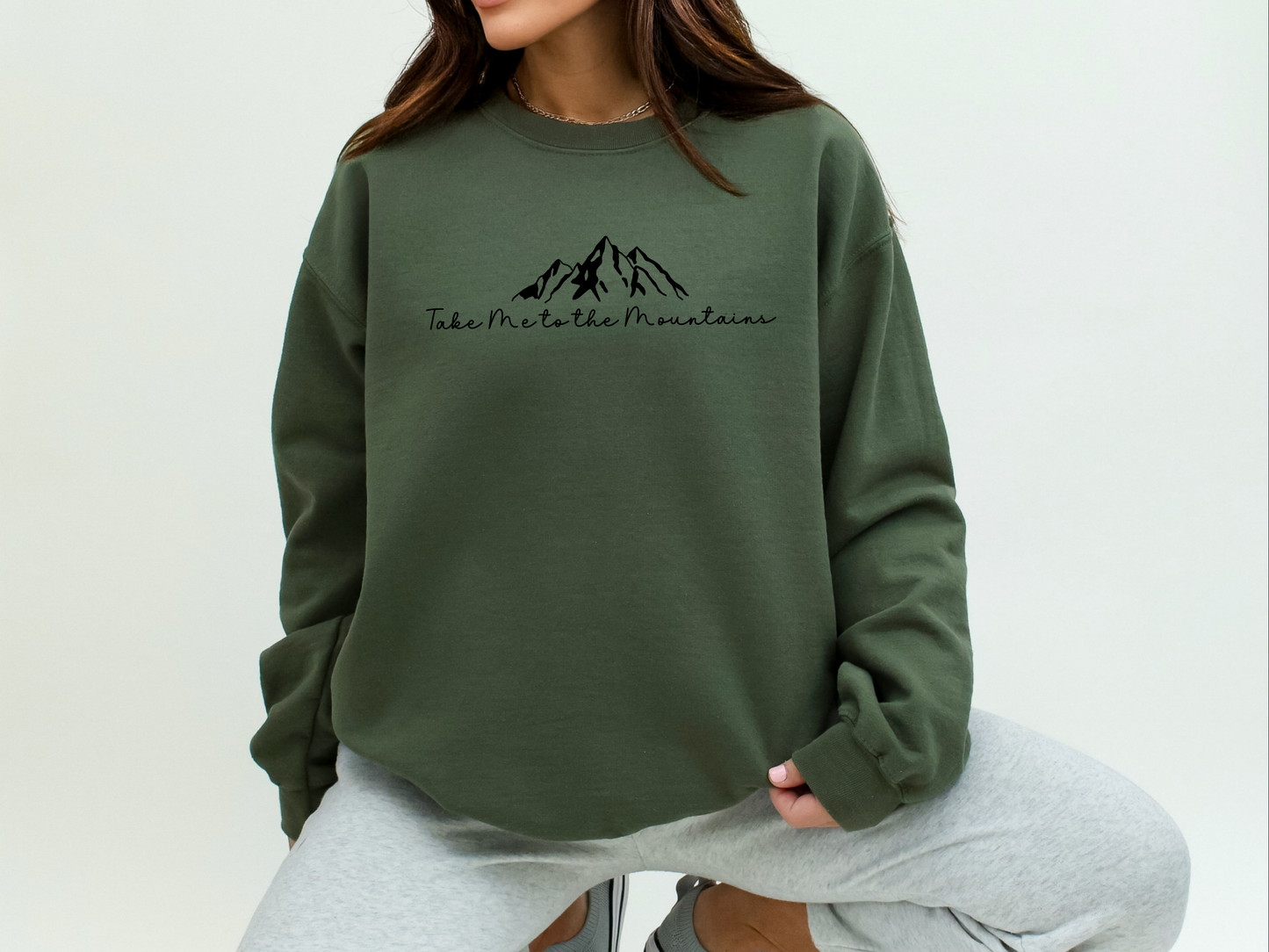 Take Me to the Mountains, Pullover Crewneck Sweatshirt