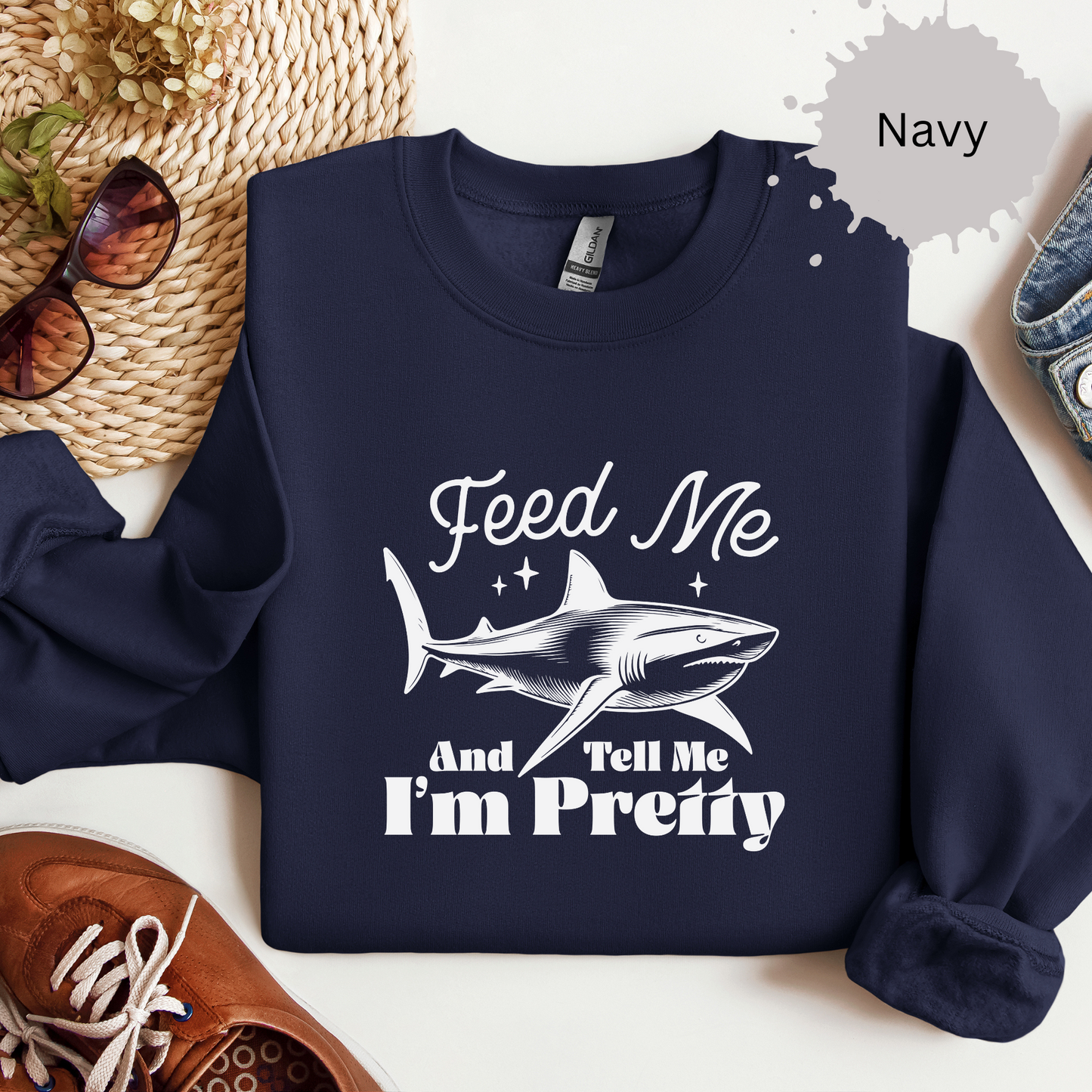 Flawless and Famished Shark Crewneck Sweatshirt