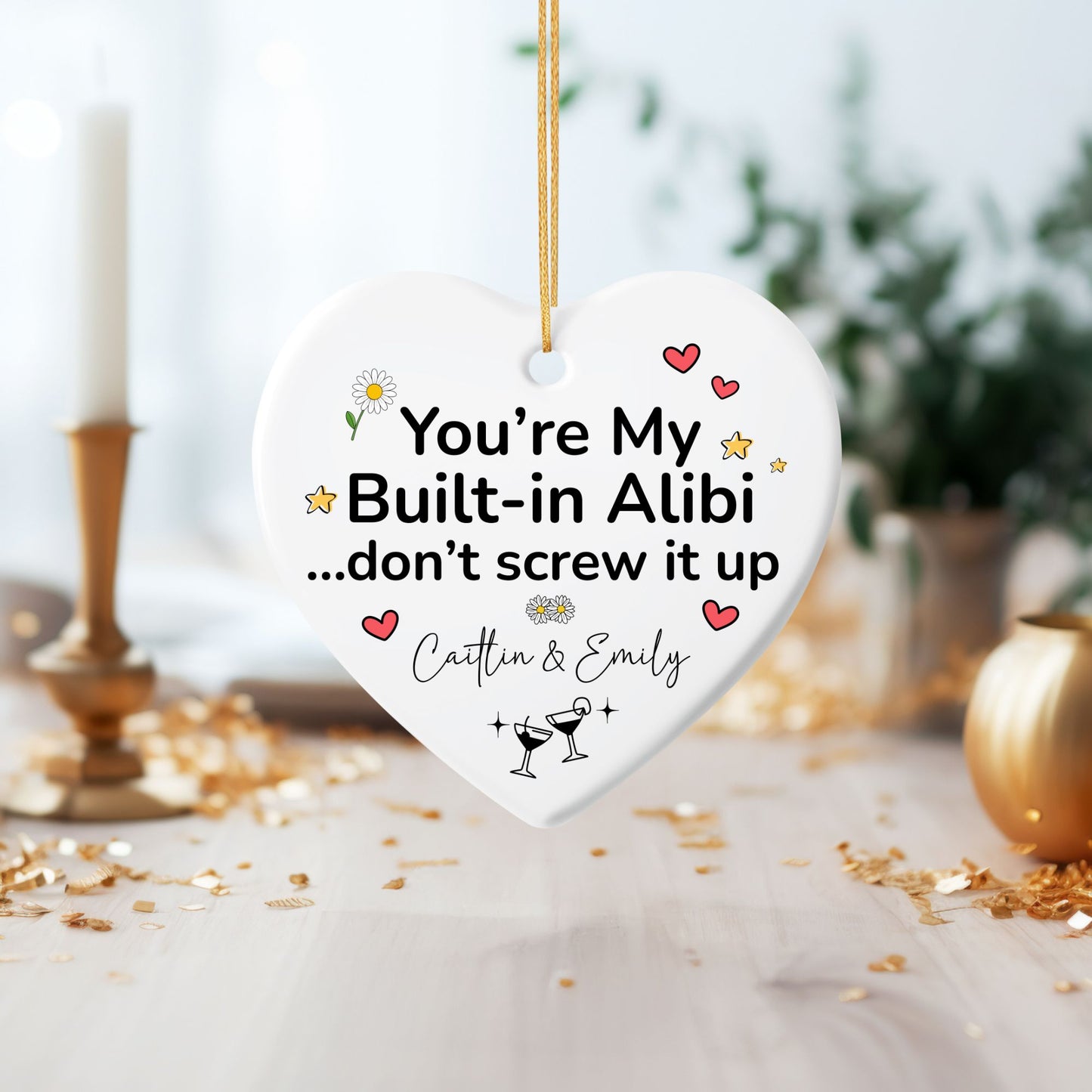 Build in Alibi Ceramic Friendship Ornament
