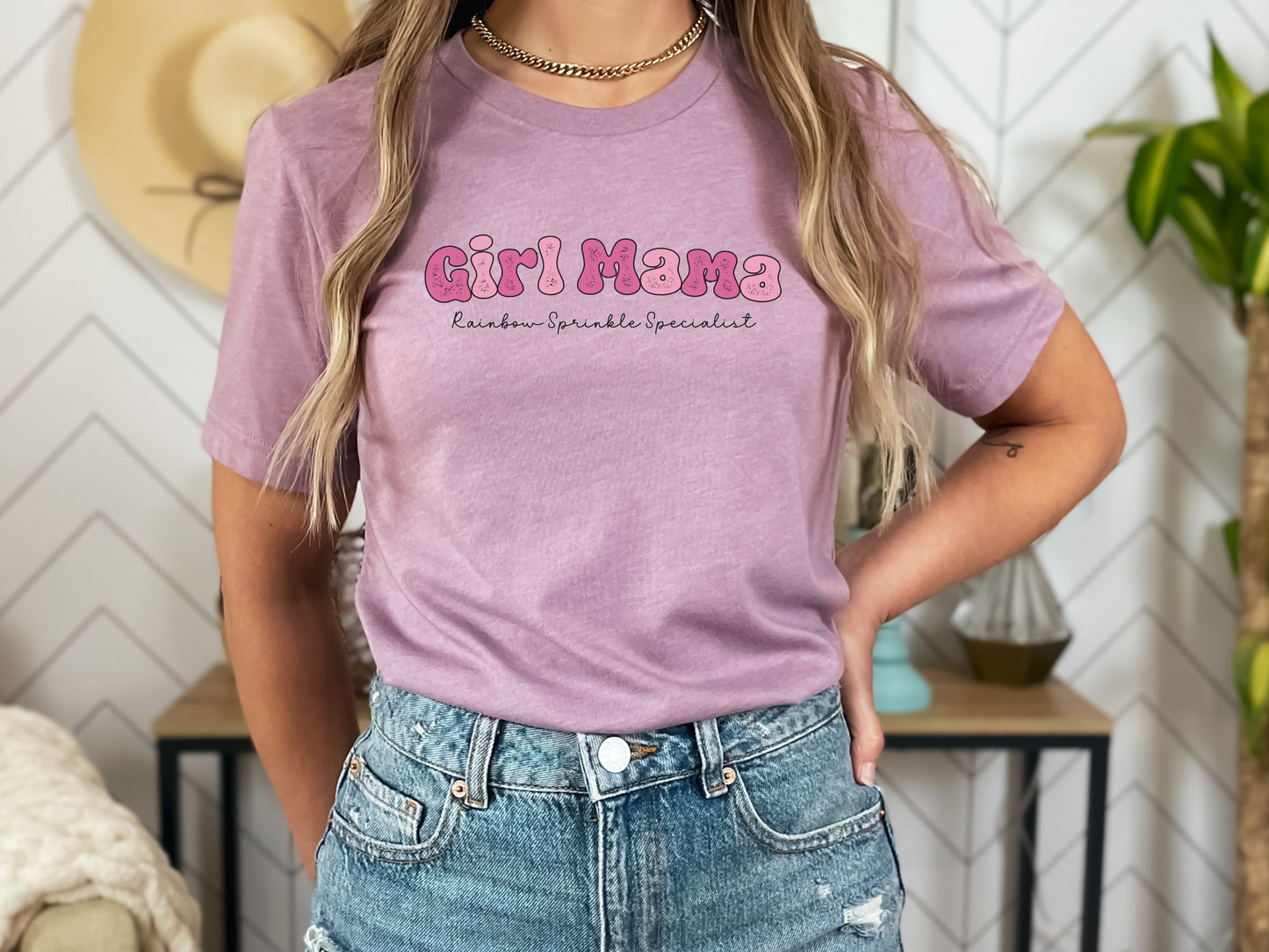 Girl Mama, Rainbow Sprinkle Specialist Crewneck Tshirt