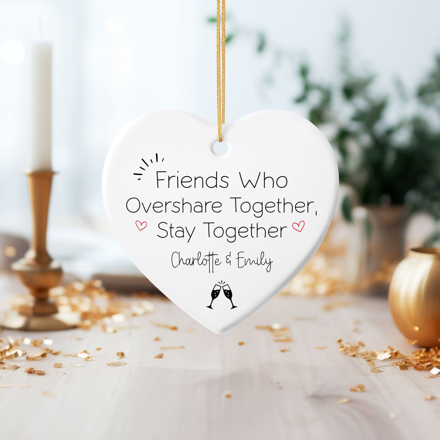 Friends who Overshare Ceramic Ornament