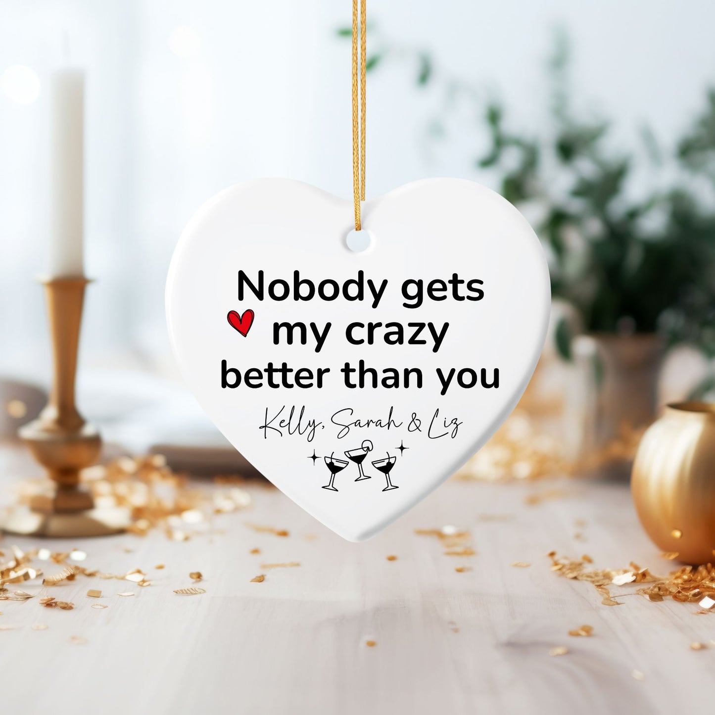 Craziest Together Bestie Ceramic Ornament