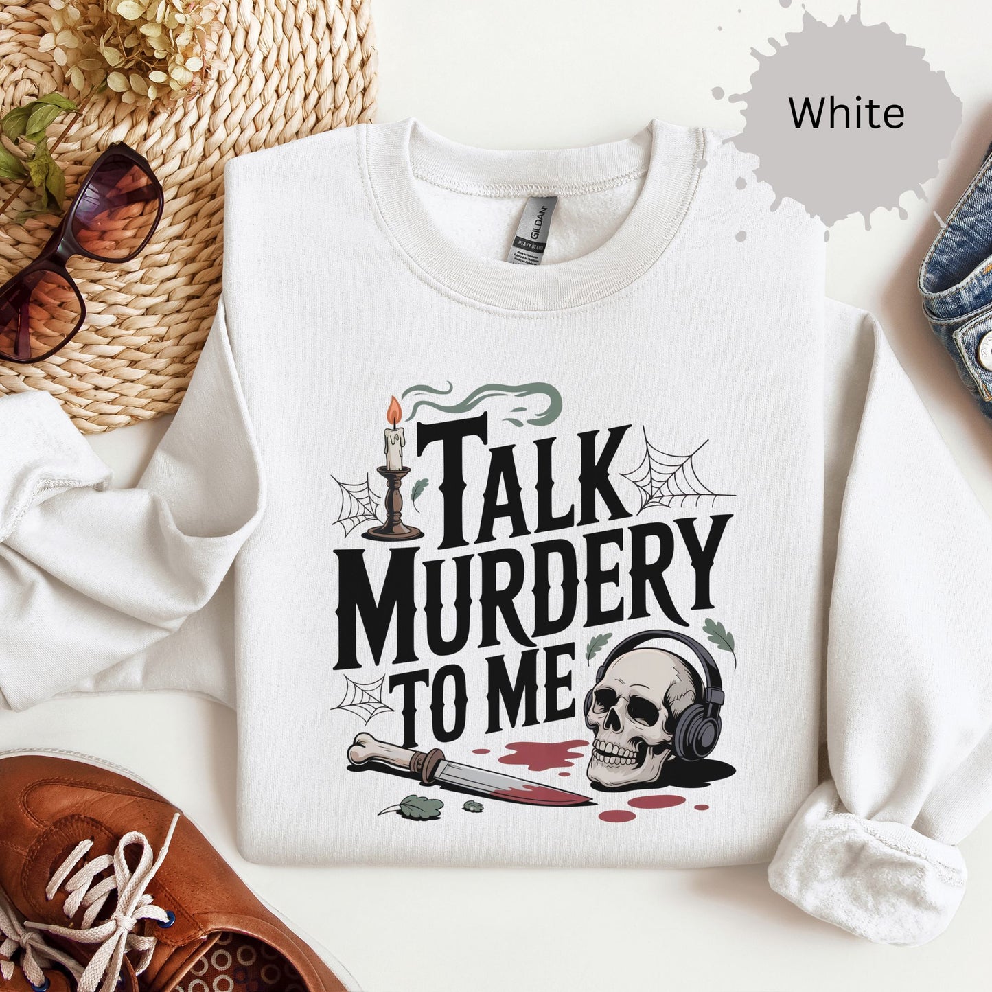 Whispered Warnings True Crime Crewneck