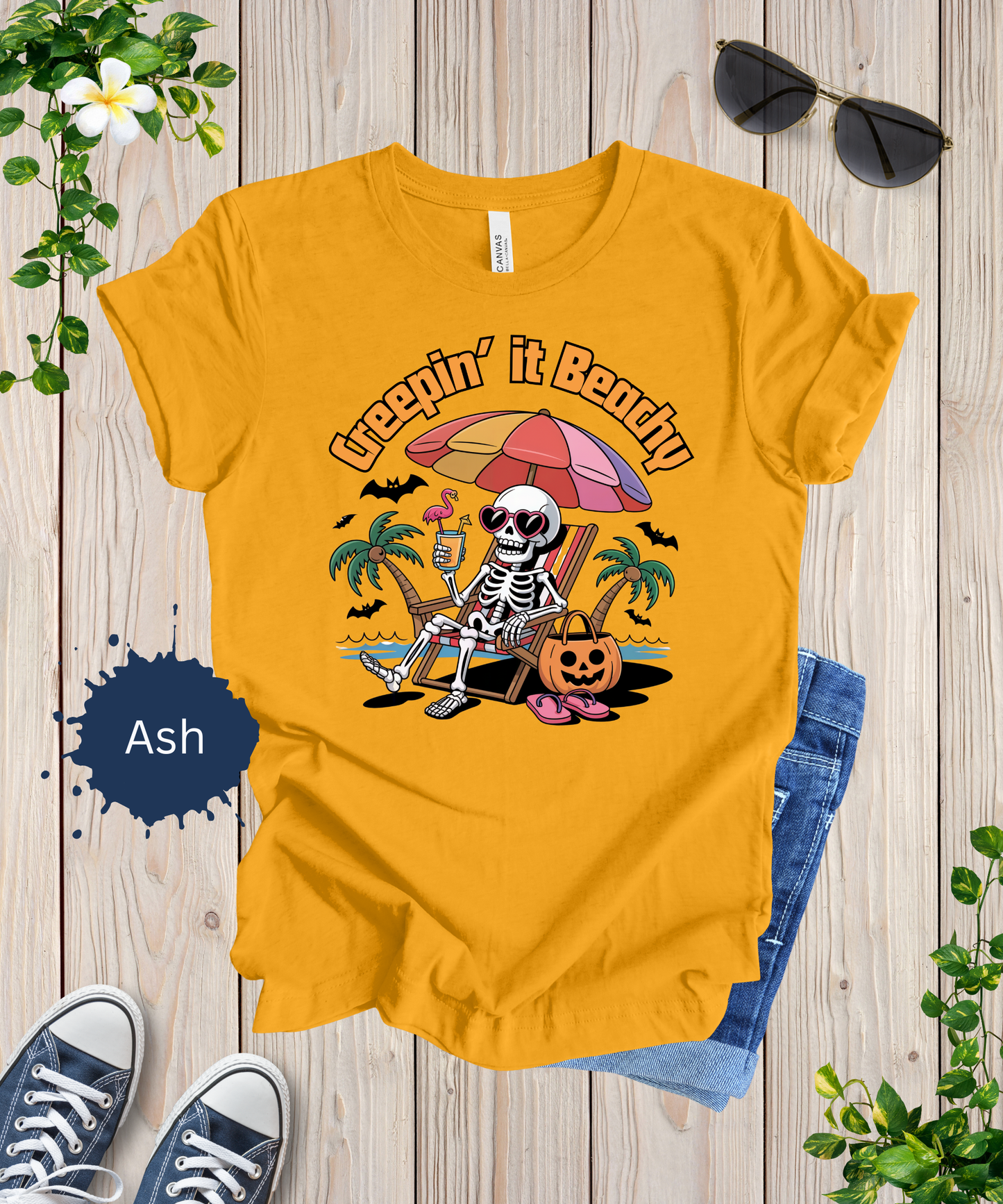 Beach Vibes Skeleton Shirt