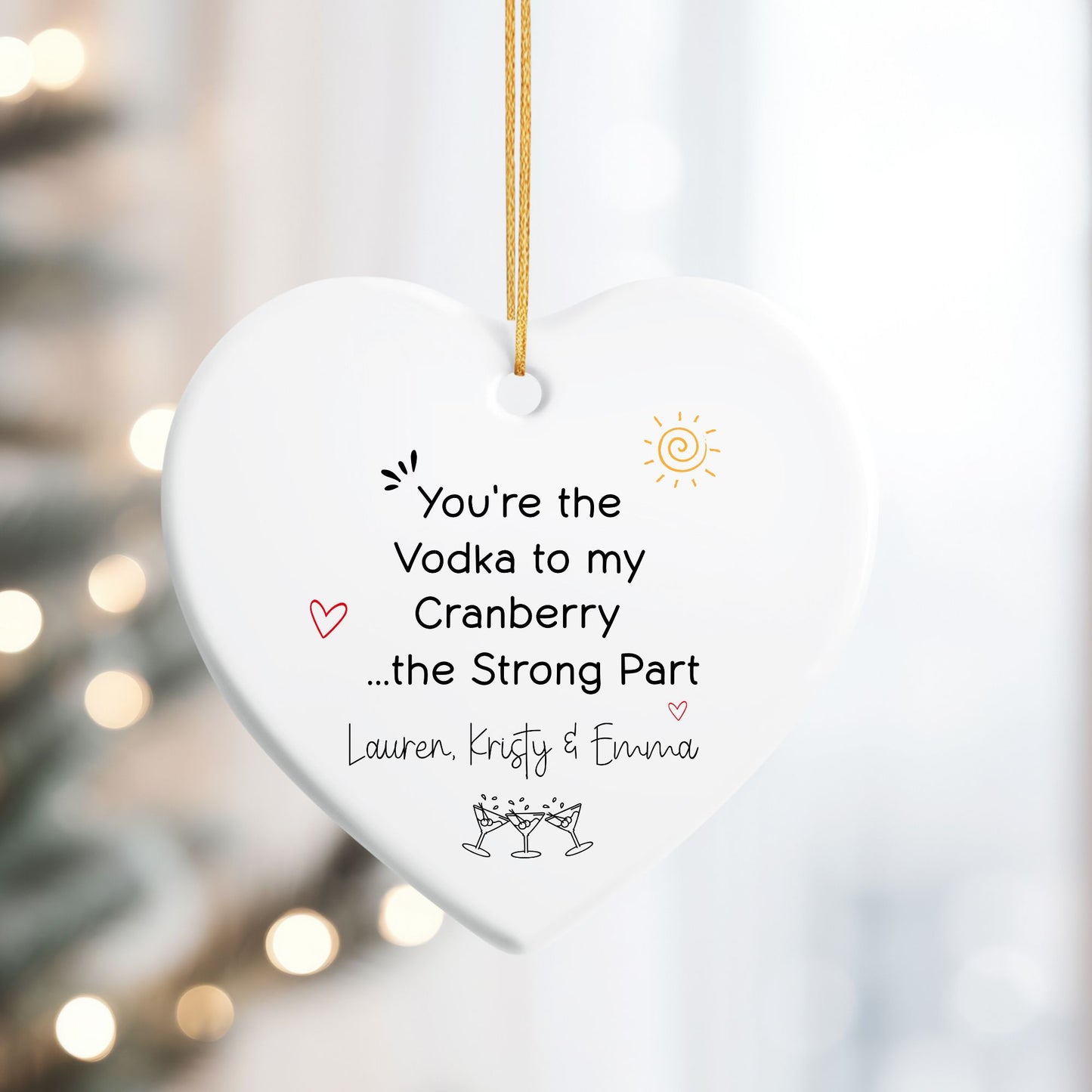 Vodka to My Cranberry Ceramic Friendship Ornament