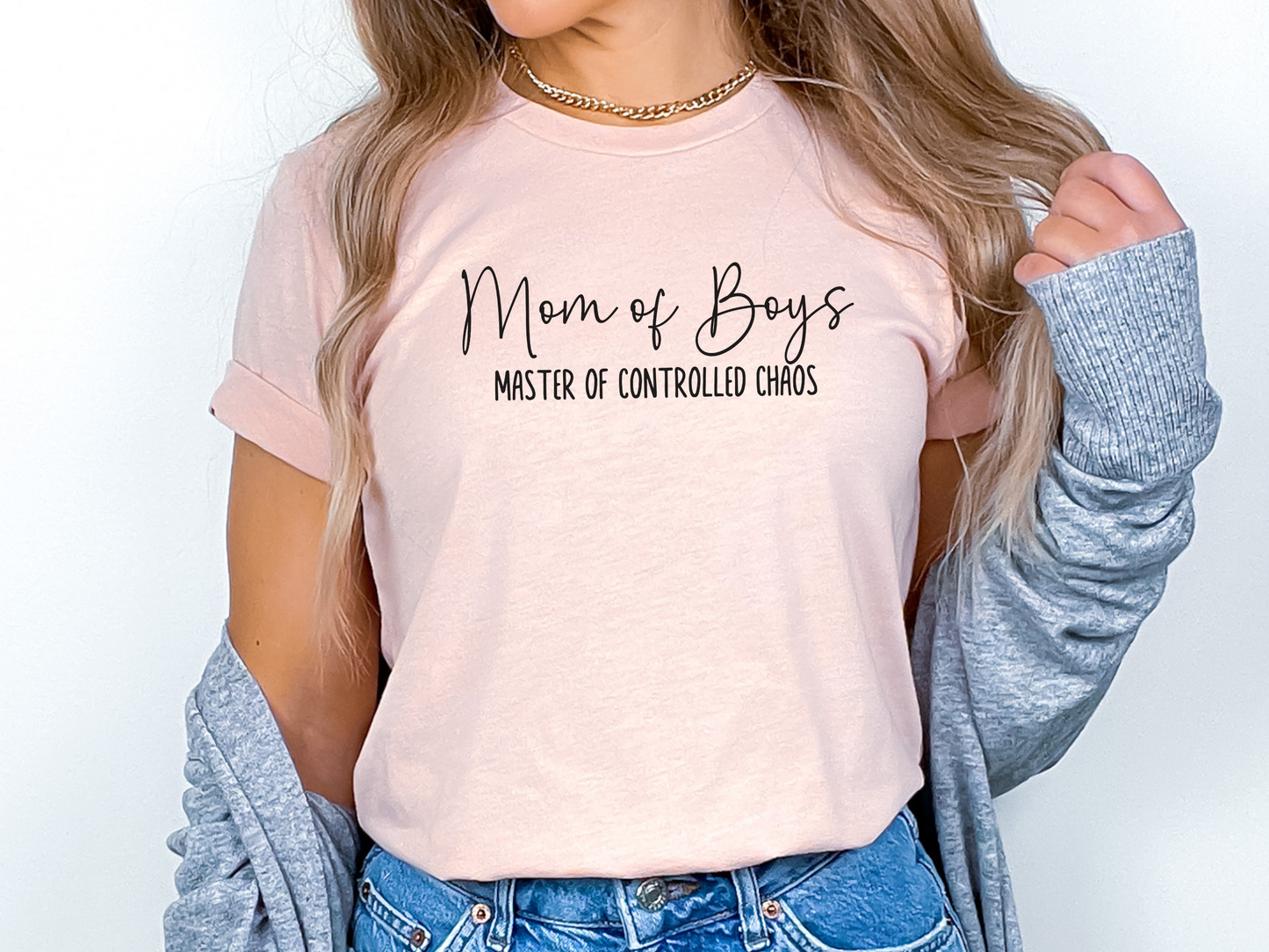 Mom of Boys, Master of Controlled Chaos Crewneck TShirt