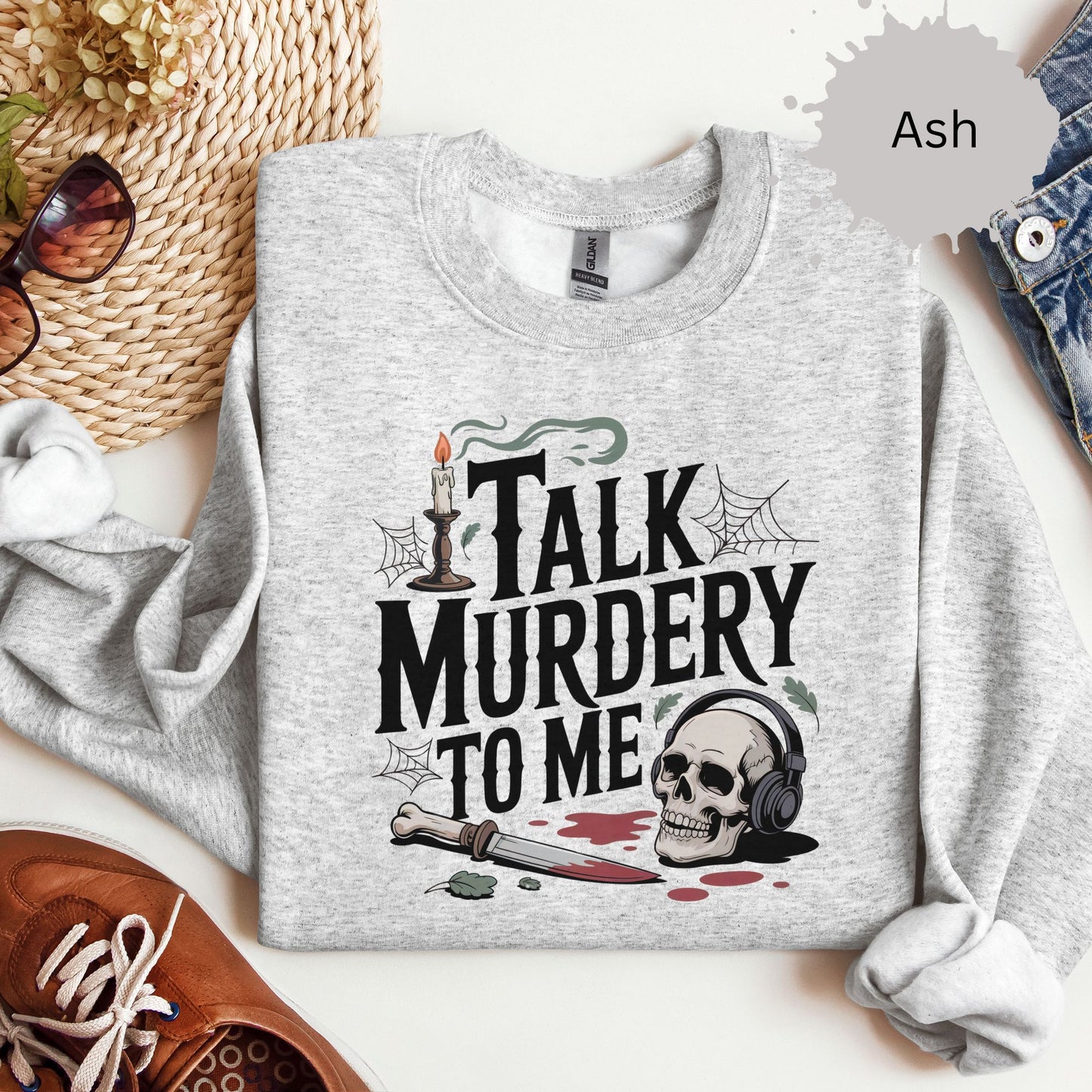 Whispered Warnings True Crime Crewneck