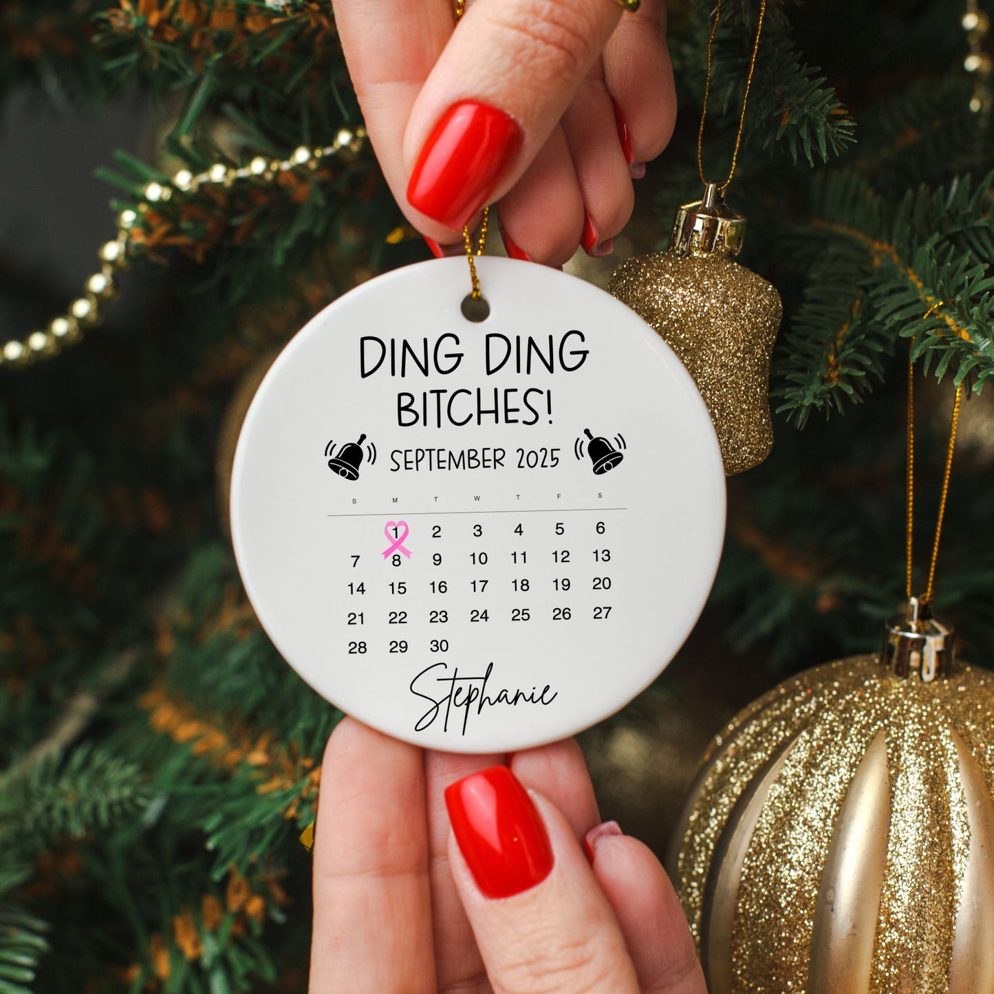 Ding Ding Bitches – End-of-Cancer Treatment Ornament
