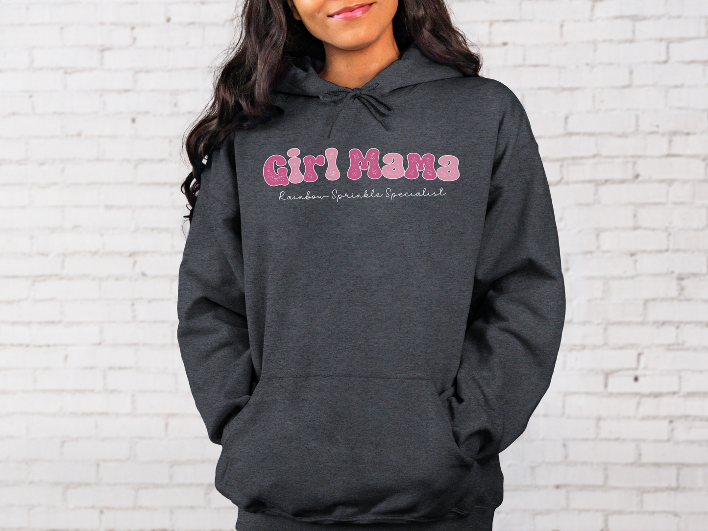 Girl Mama, Rainbow Sprinkle Specialist Pullover Hooded Sweatshirt