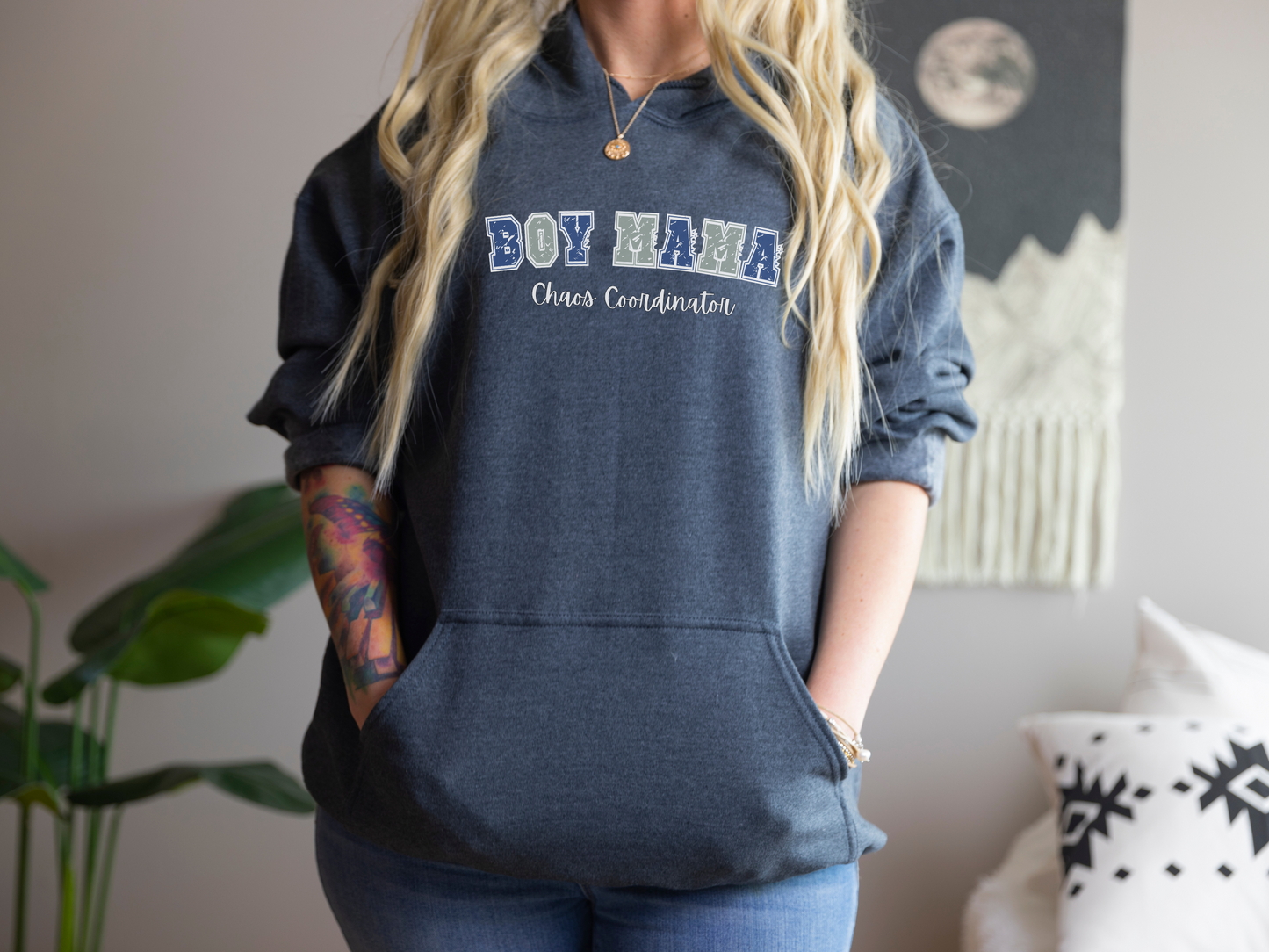 Boy Mama, Chaos Coordinator Pullover Hooded Sweatshirt