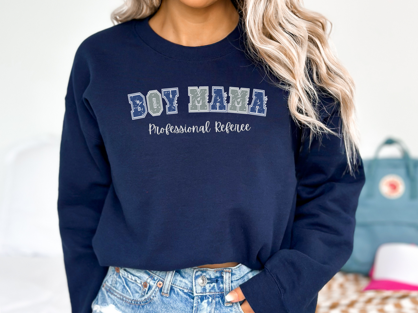 Boy Mama, Professional Referee Pullover Crewneck Sweatshirt