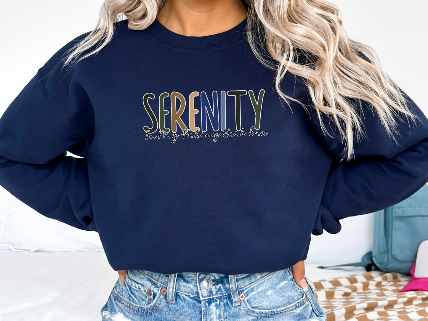 Serenity, In My Hiking Girl Era, Pullover Crewneck Sweatshirt