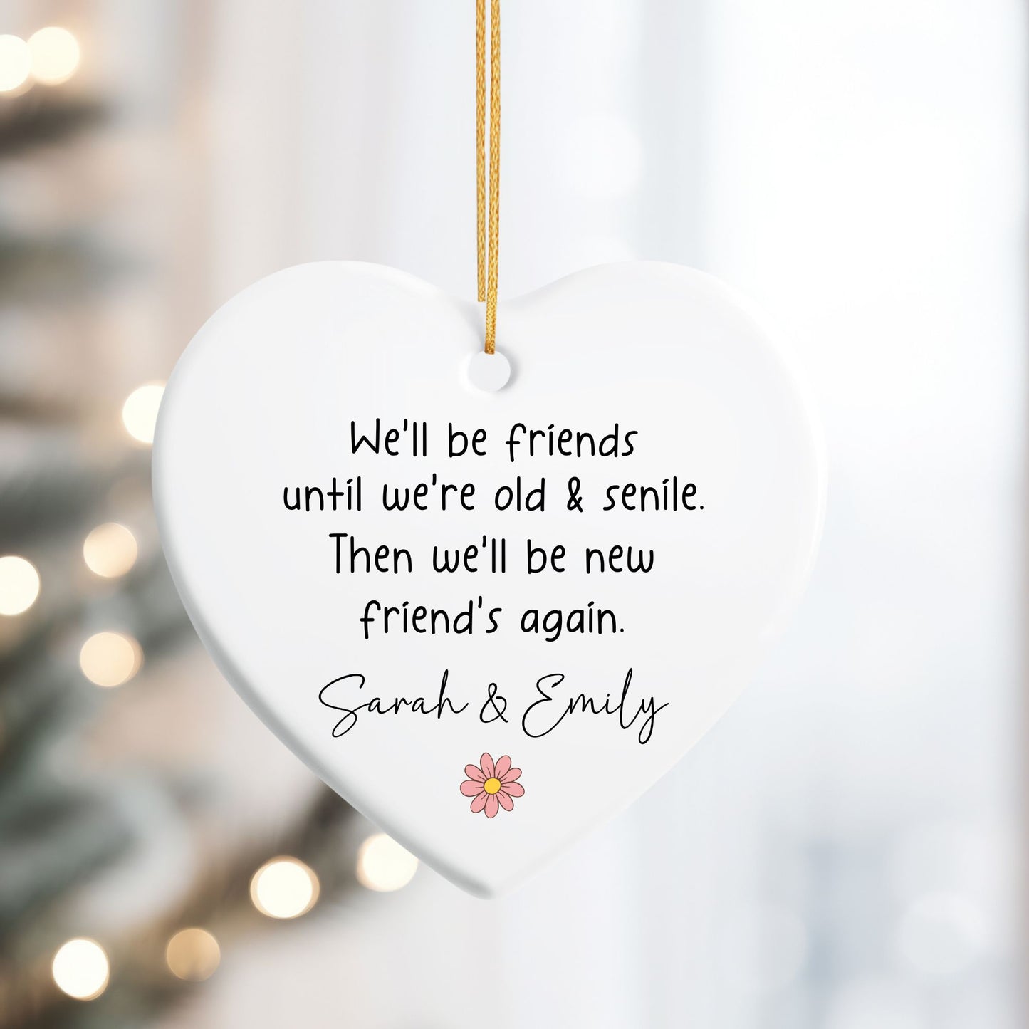 Old and New Friends Ceramic Ornament