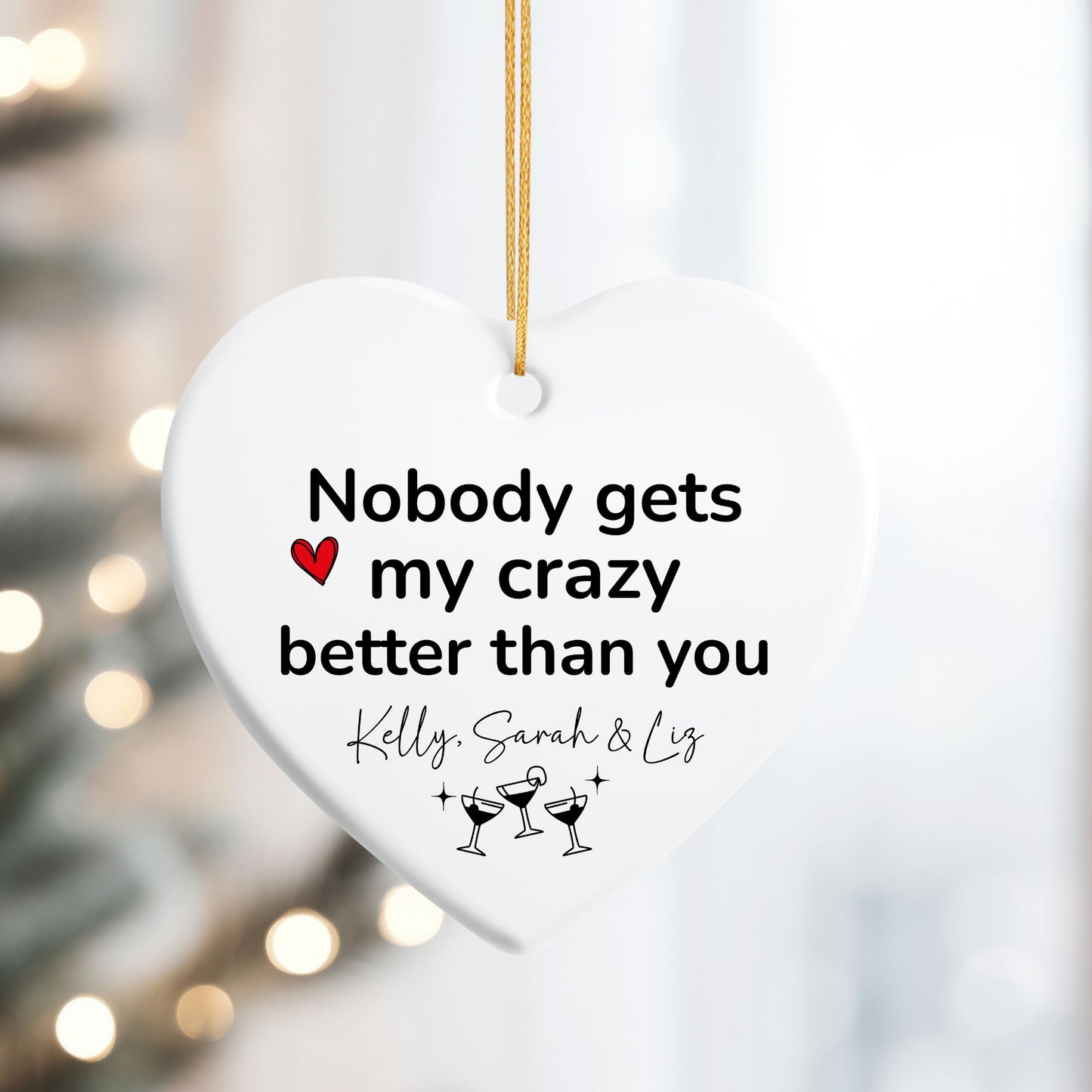 Craziest Together Bestie Ceramic Ornament