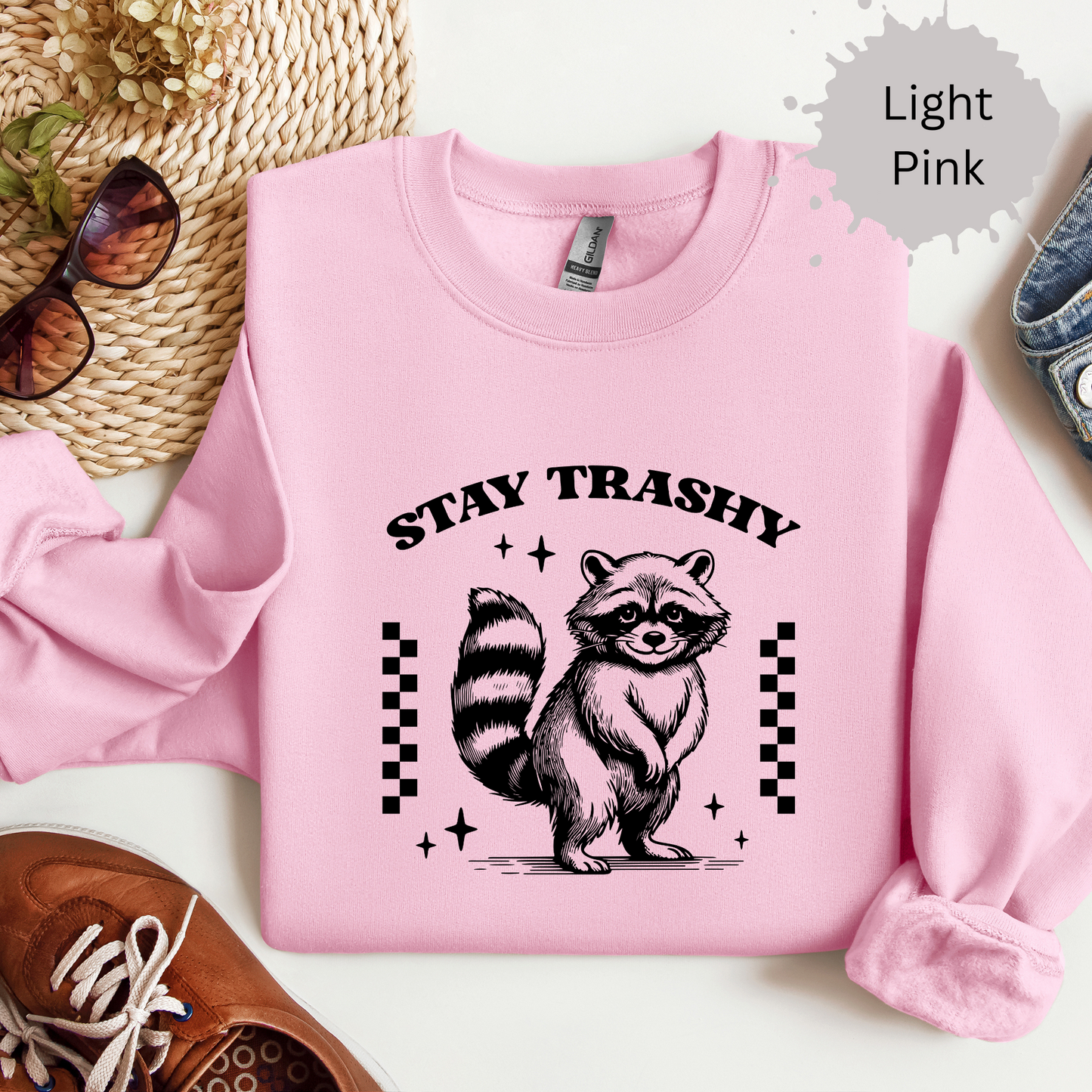 Stay Trashy Racoon Crewneck Sweatshirt
