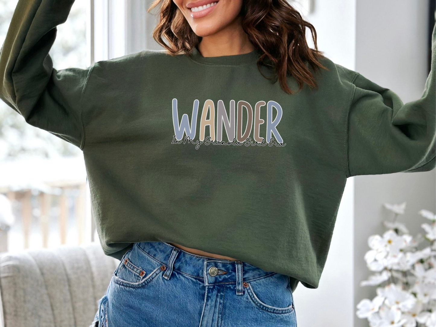 Wander, In My Granola Girl Era, Pullover Crewneck Sweatshirt