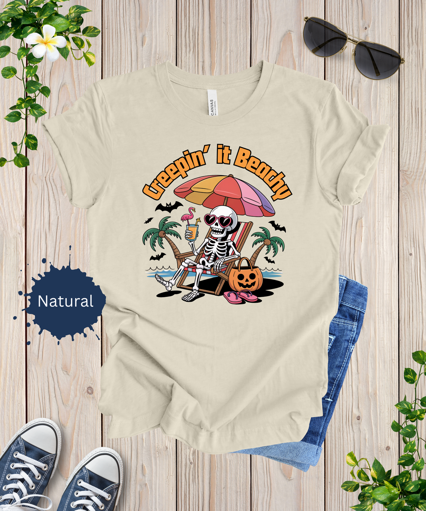Beach Vibes Skeleton Shirt