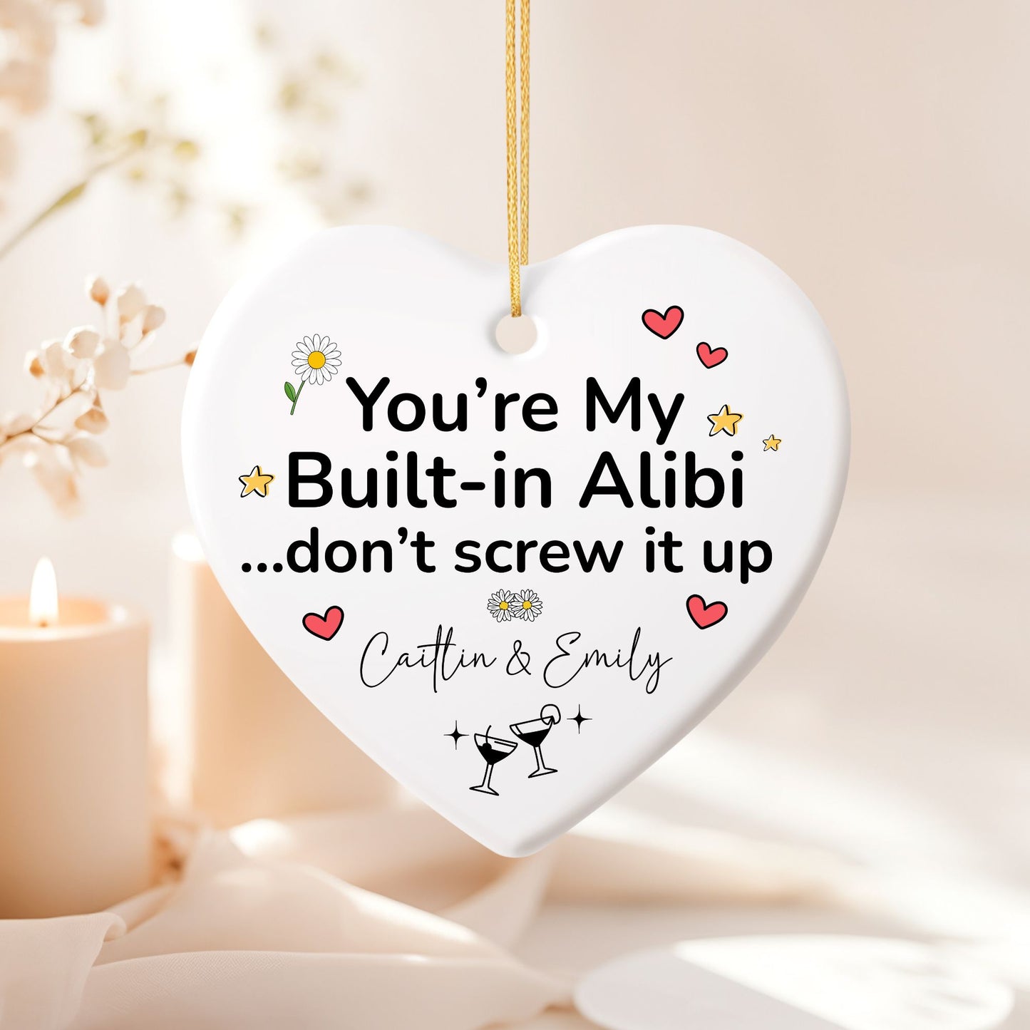 Build in Alibi Ceramic Friendship Ornament