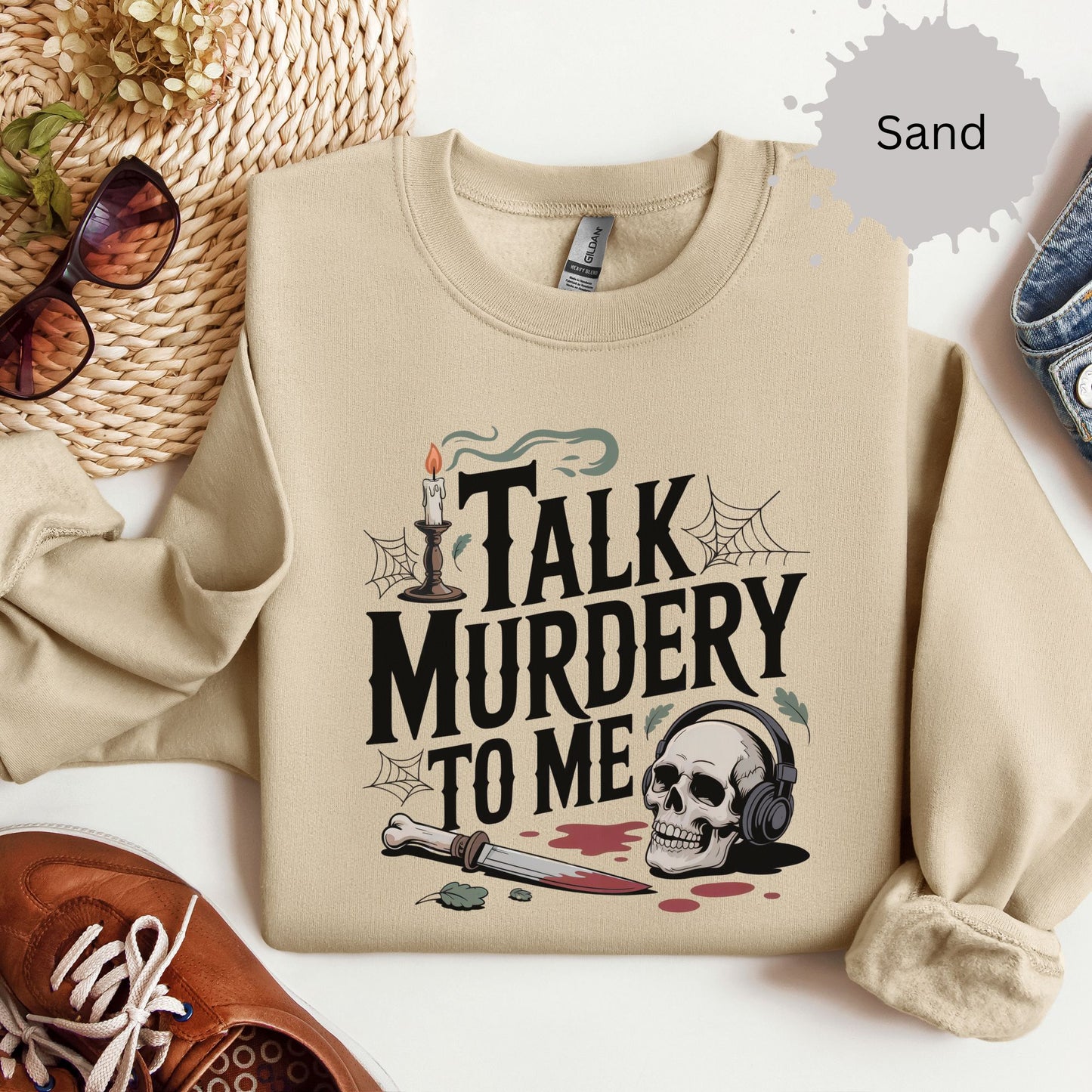 Whispered Warnings True Crime Crewneck