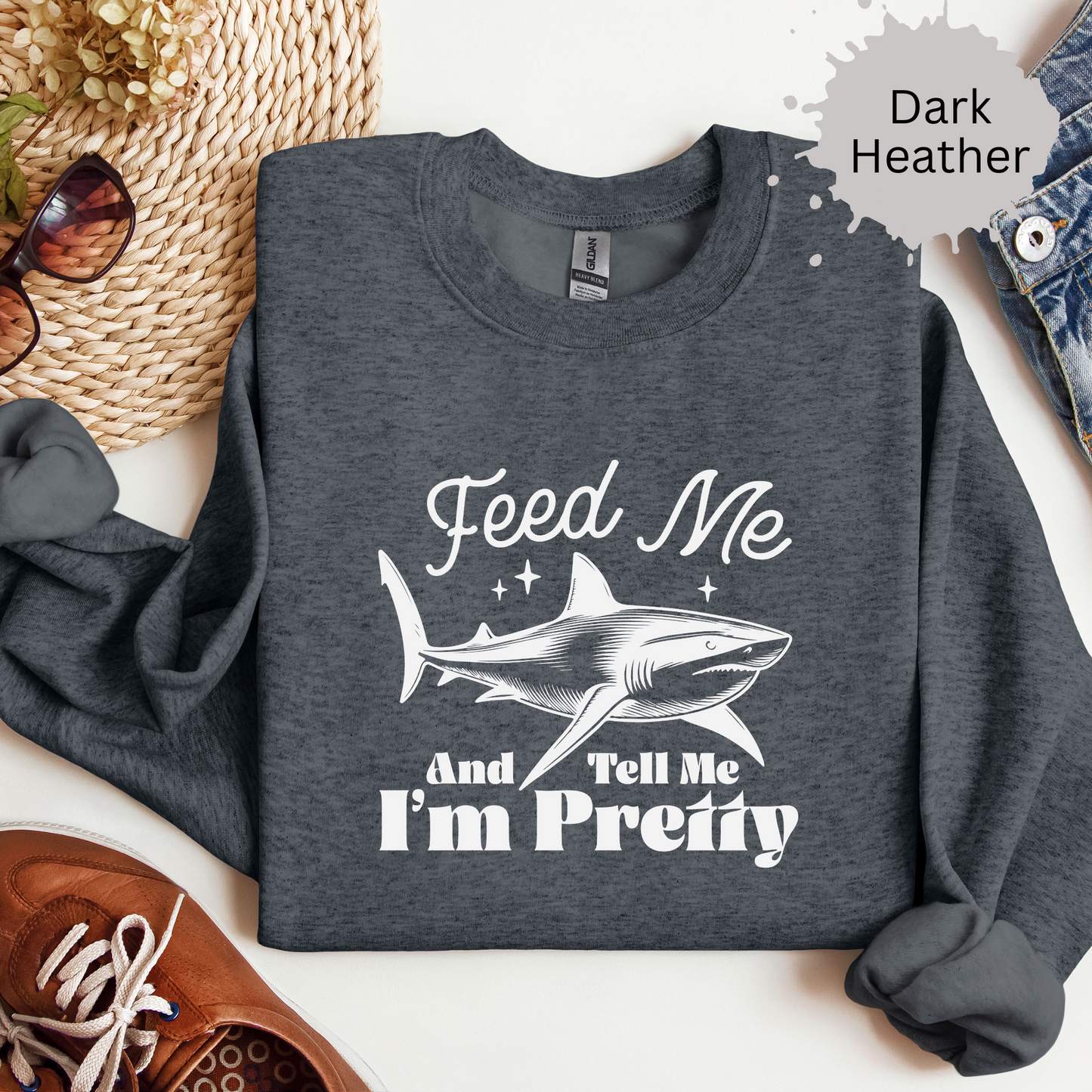 Flawless and Famished Shark Crewneck Sweatshirt