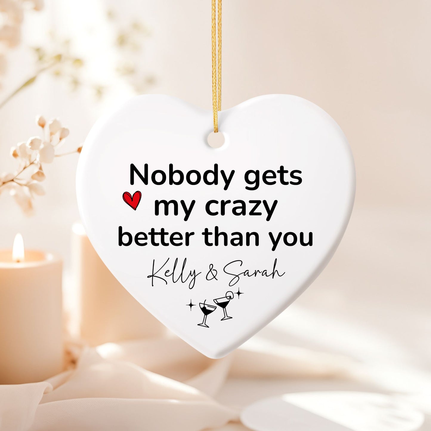 Craziest Together Bestie Ceramic Ornament