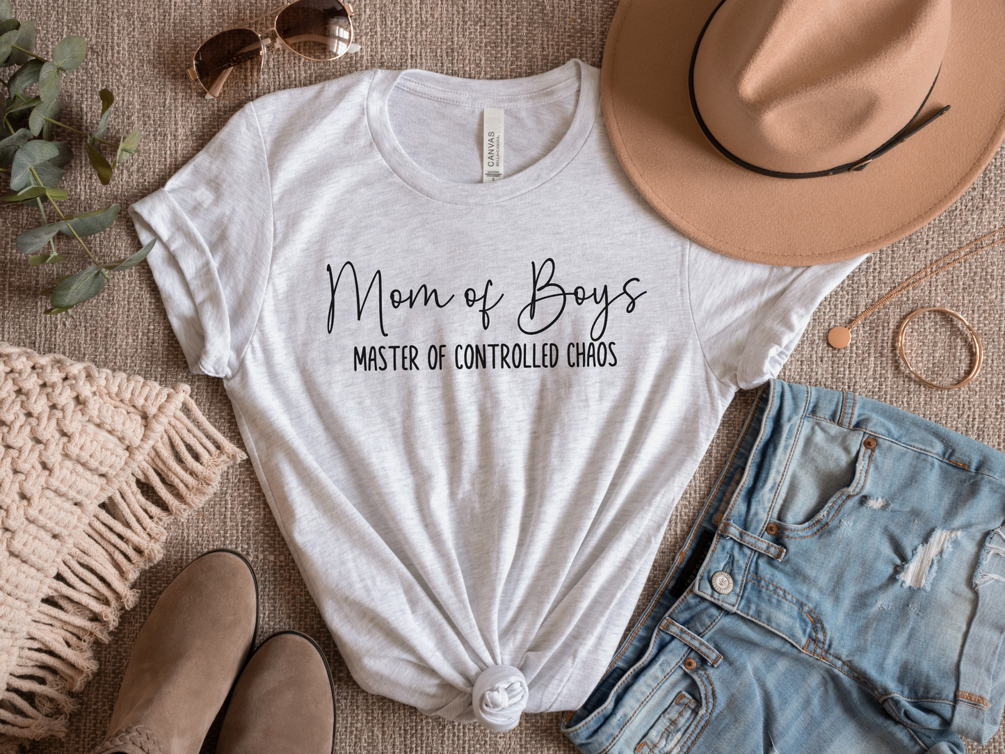 Mom of Boys, Master of Controlled Chaos Crewneck TShirt