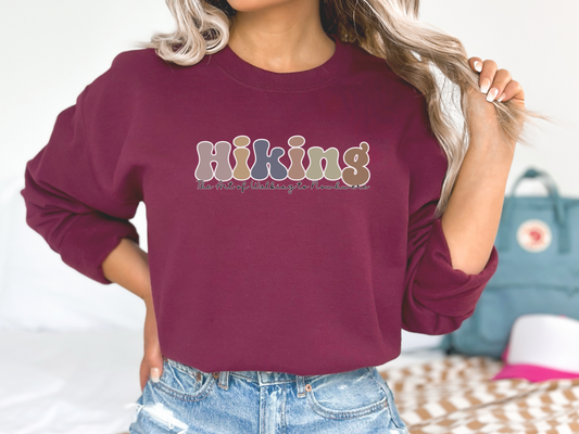 The Art of Walking to Nowhere, Hikers Pullover Crewneck Sweatshirt