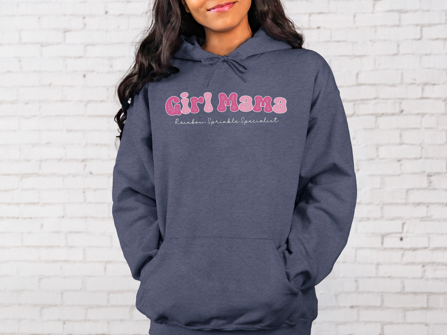 Girl Mama, Rainbow Sprinkle Specialist Pullover Hooded Sweatshirt