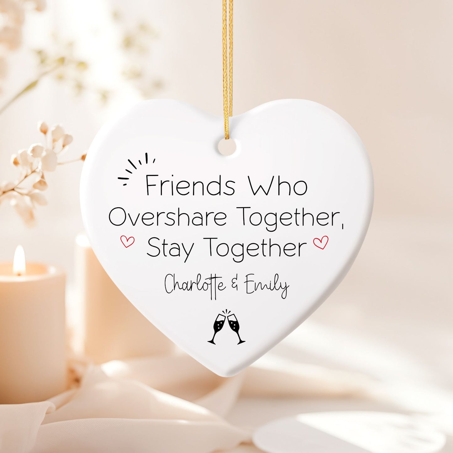 Friends who Overshare Ceramic Ornament