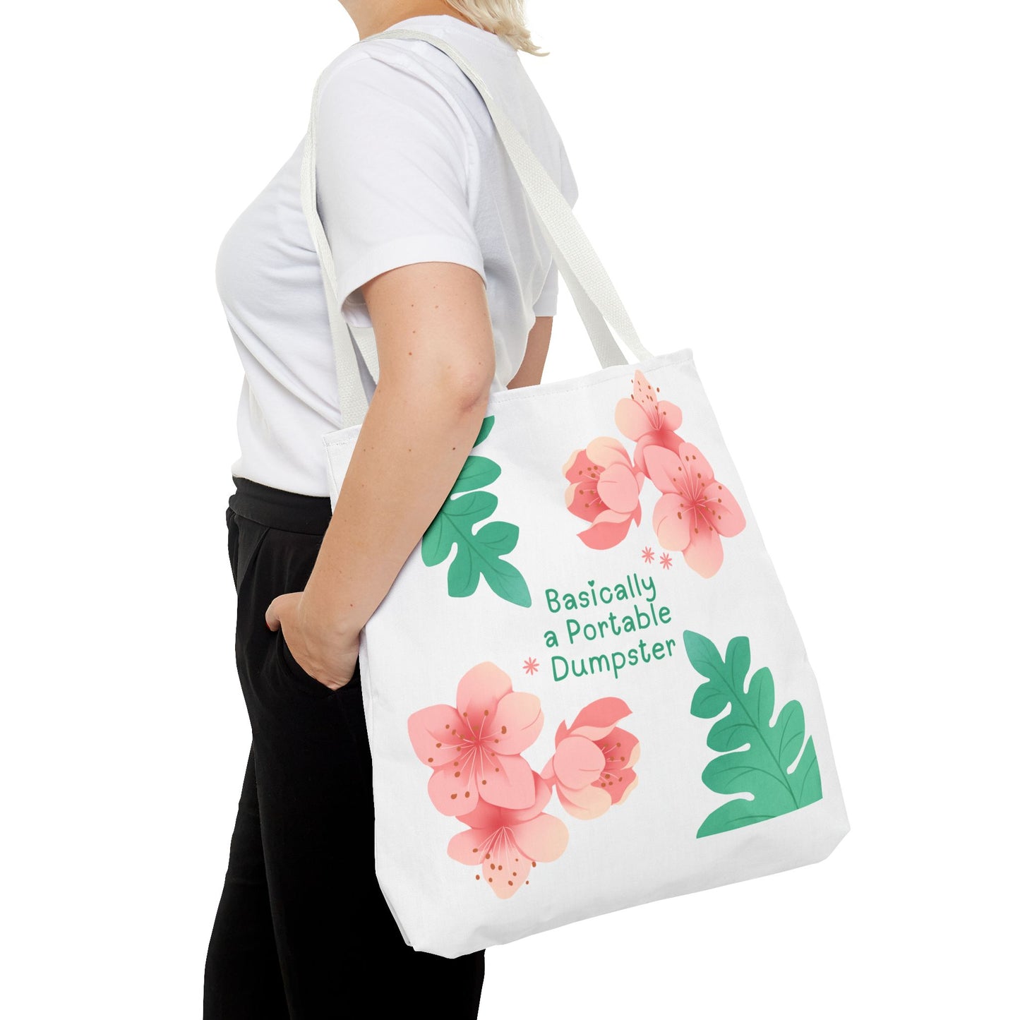 Basically a Portable Dumpster Floral Tote Bag