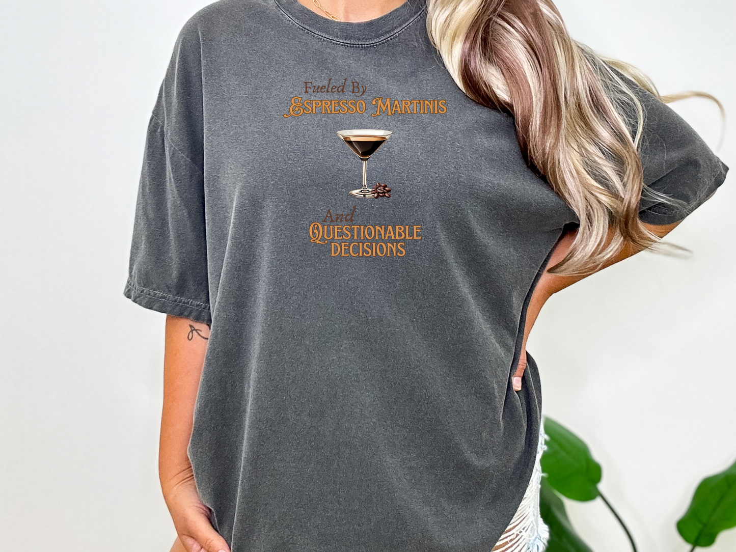 Espresso Martinis and Questionable Decisions Comfort Colors Crewneck Tshirt