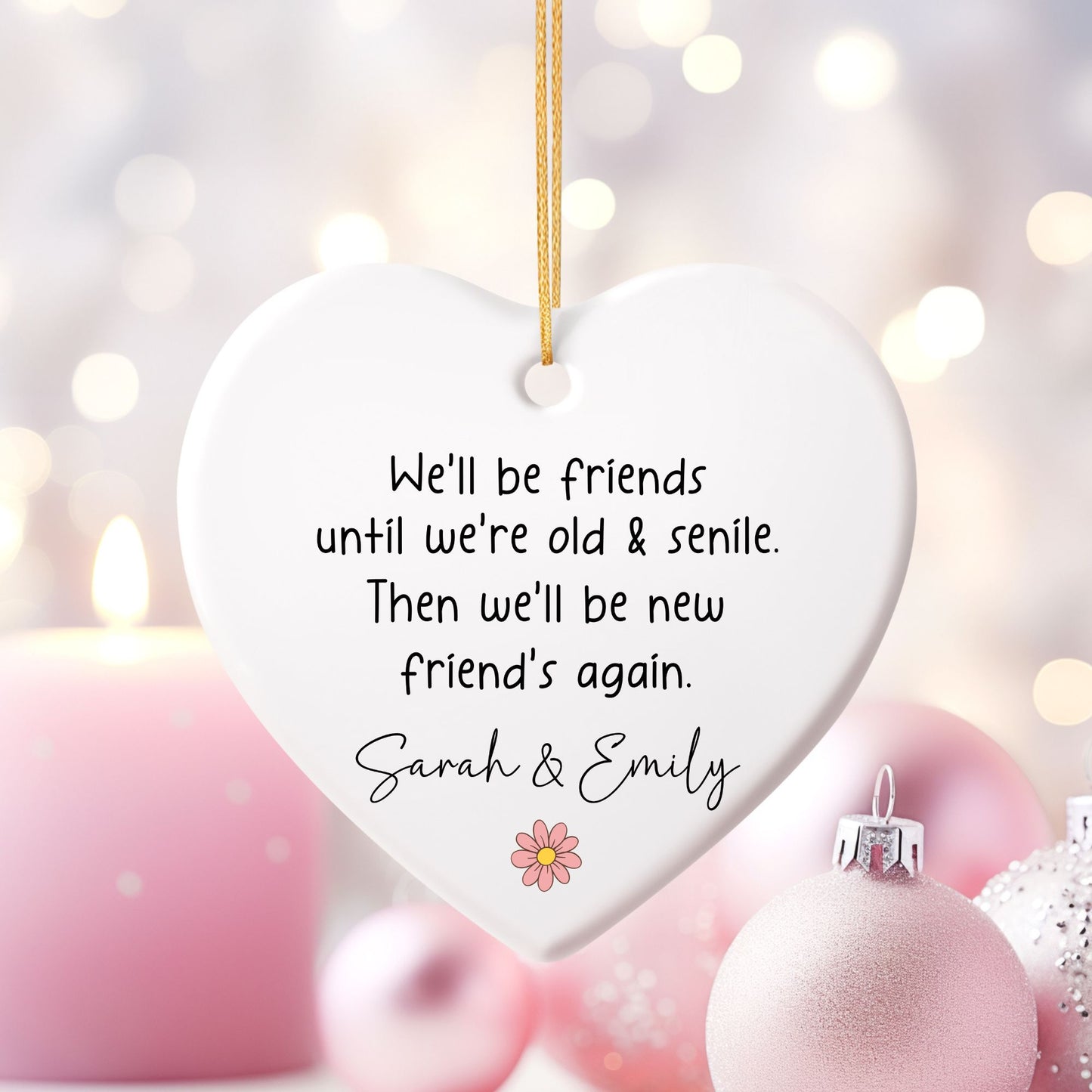 Old and New Friends Ceramic Ornament