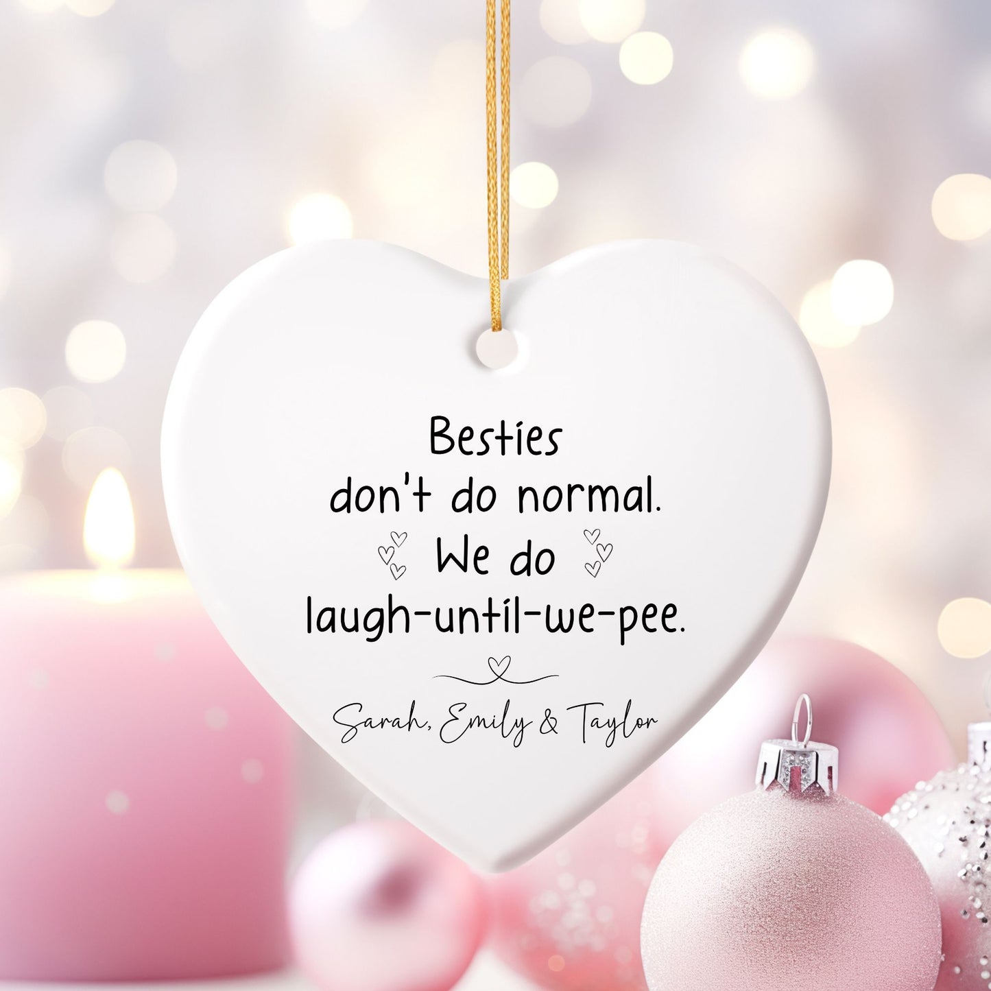 Besties Don't Do Normal Ceramic Ornament