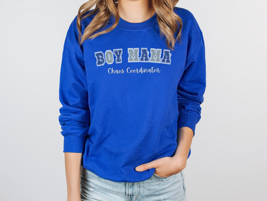 Boy Mama, Chaos Coordinator Pullover Crewneck Sweatshirt