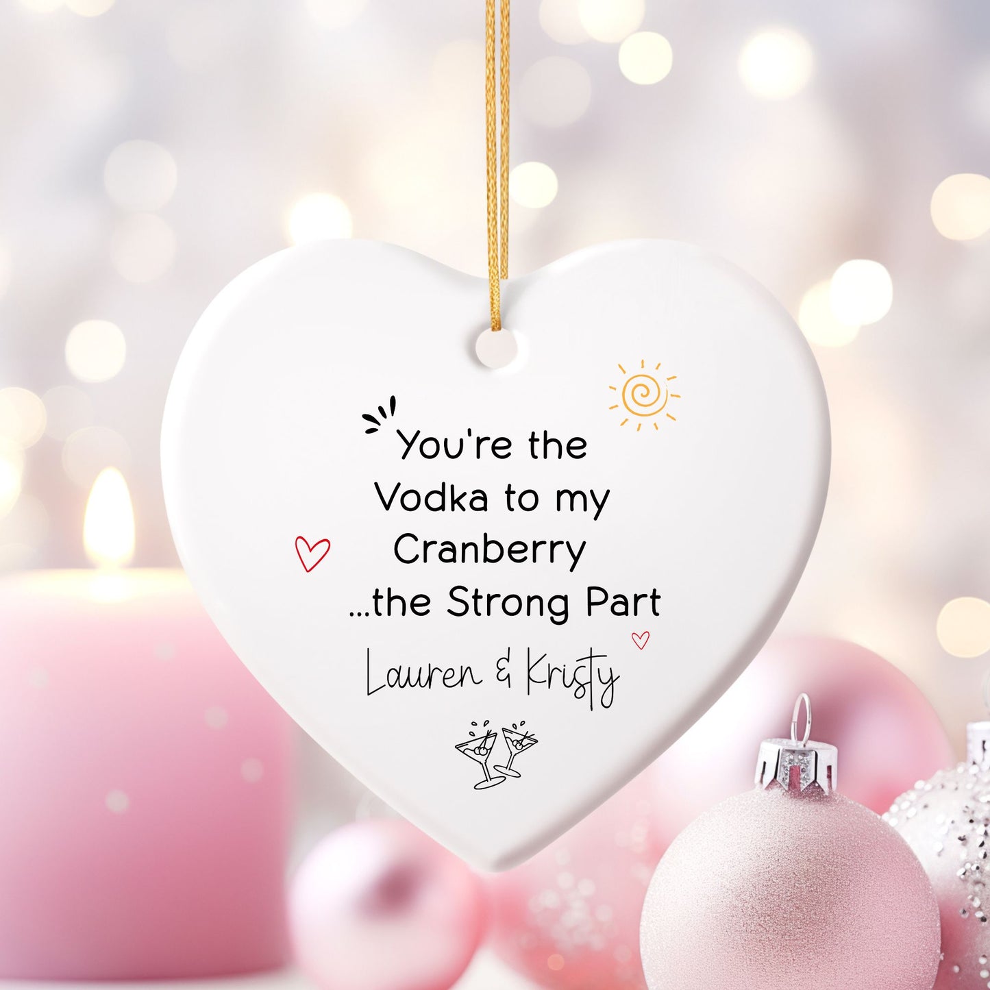 Vodka to My Cranberry Ceramic Friendship Ornament