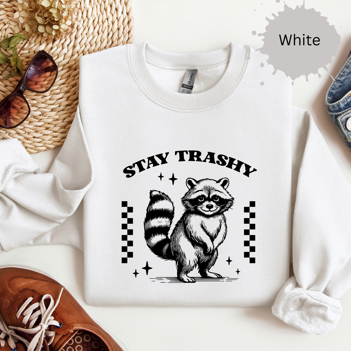 Stay Trashy Racoon Crewneck Sweatshirt
