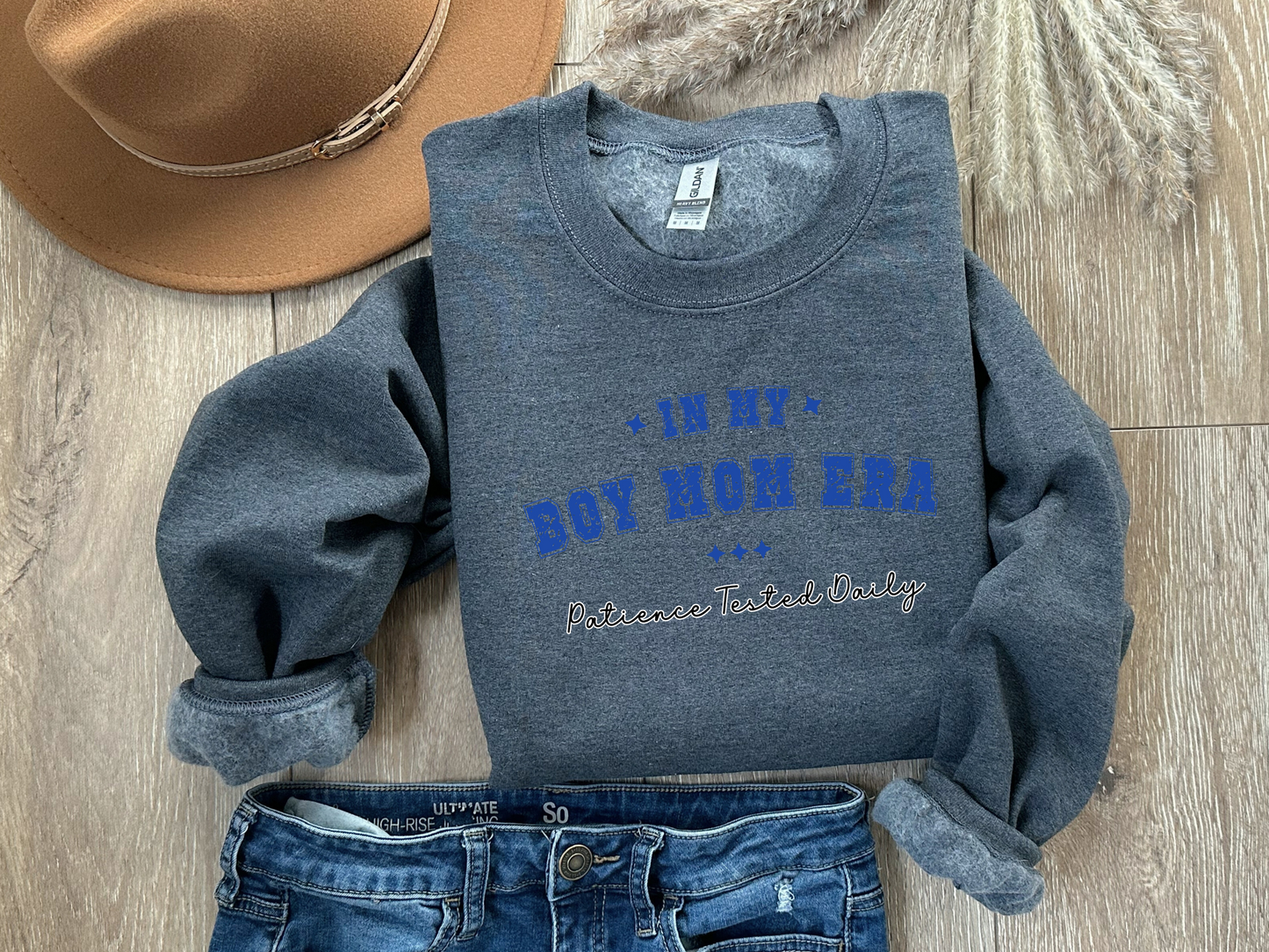 Boy Mom Era, Patience Tested Daily Pullover Crewneck Sweatshirt