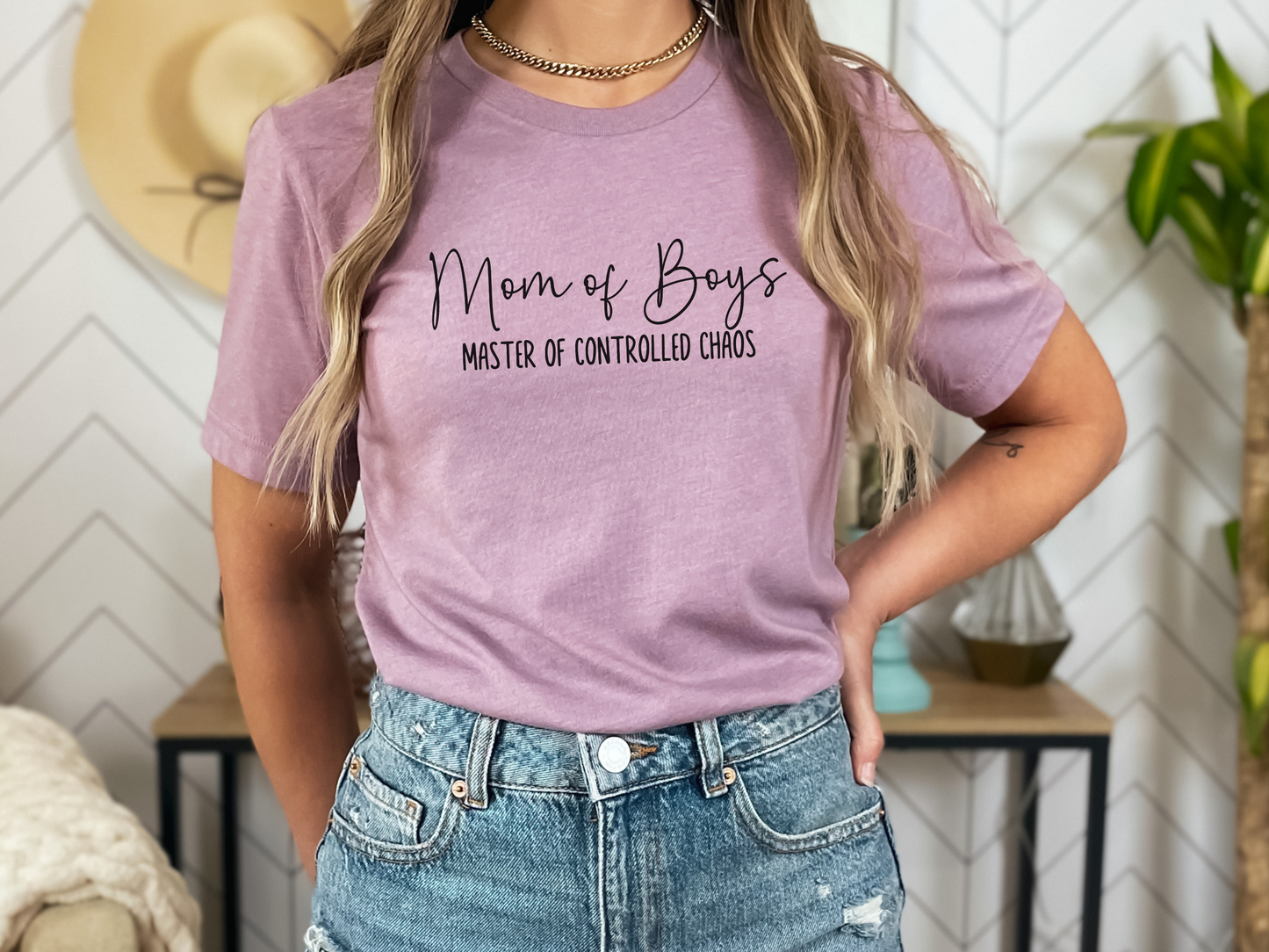 Mom of Boys, Master of Controlled Chaos Crewneck TShirt