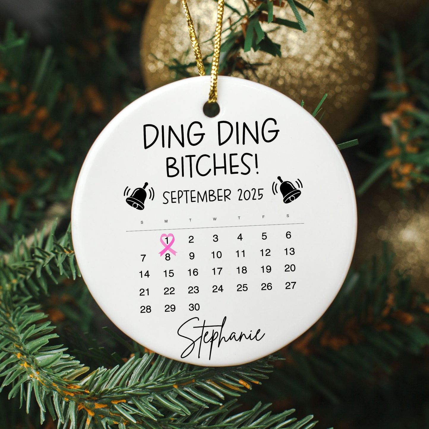 Ding Ding Bitches – End-of-Cancer Treatment Ornament