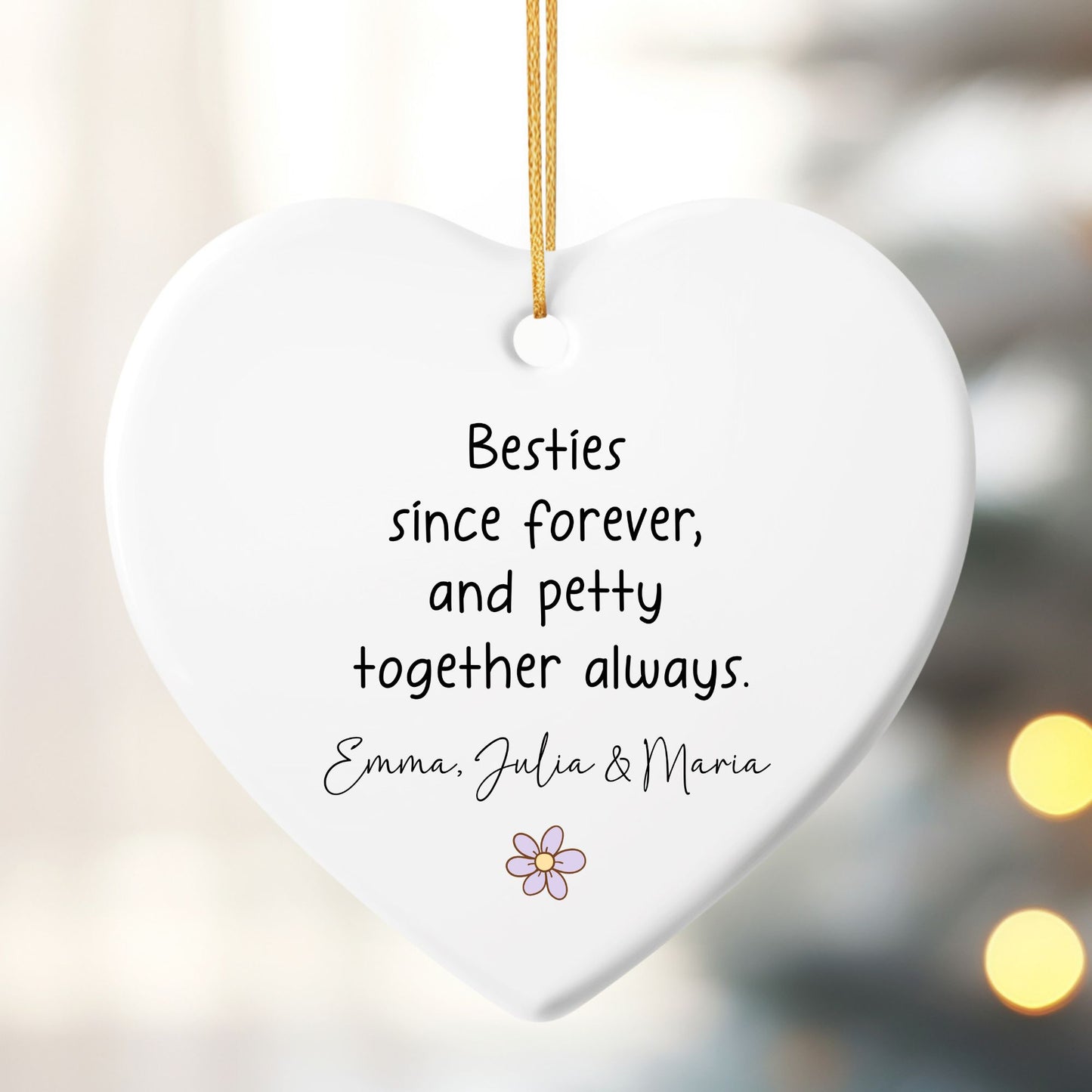 Forever Besties Ceramic Ornament