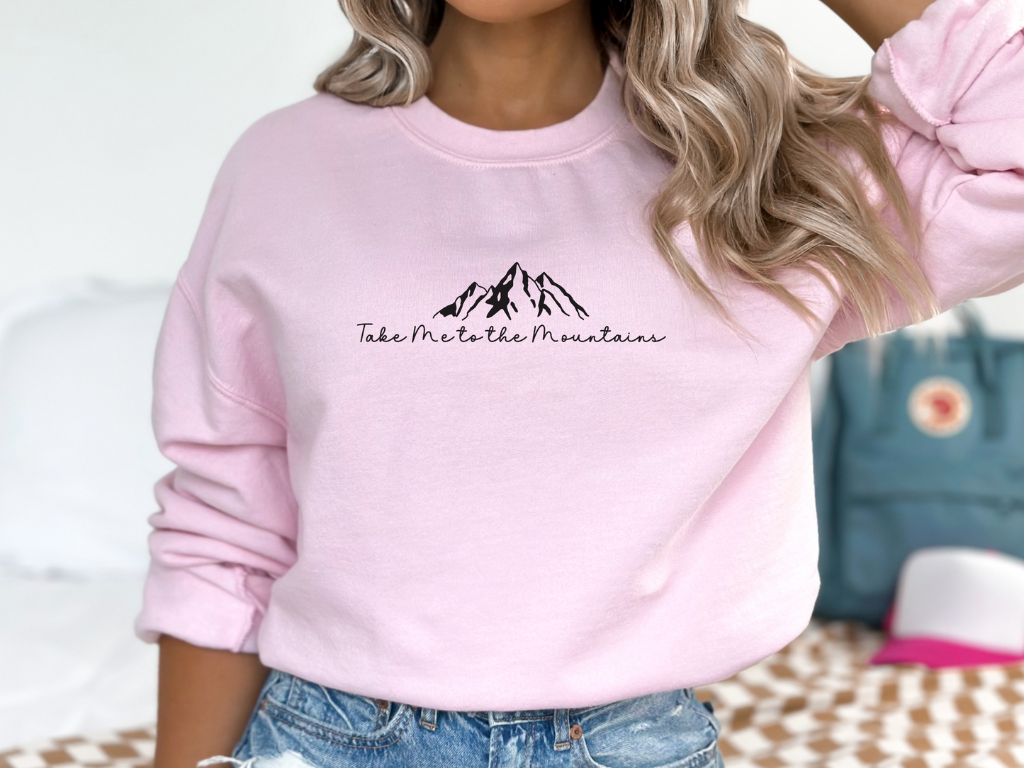 Take Me to the Mountains, Pullover Crewneck Sweatshirt