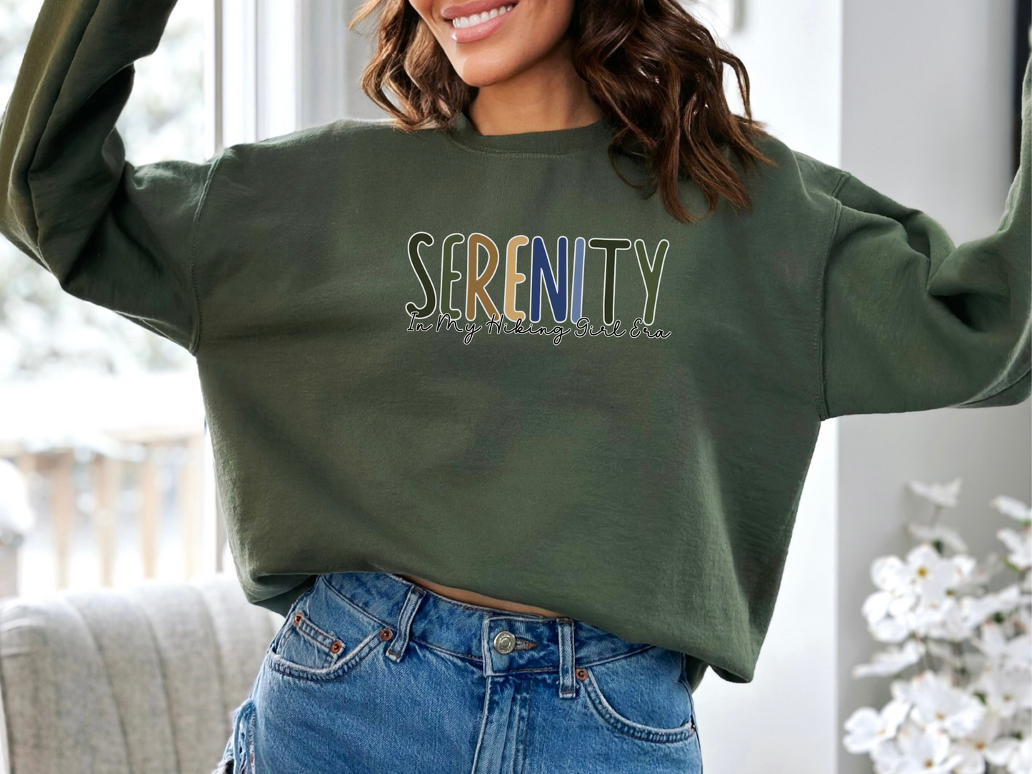 Serenity, In My Hiking Girl Era, Pullover Crewneck Sweatshirt