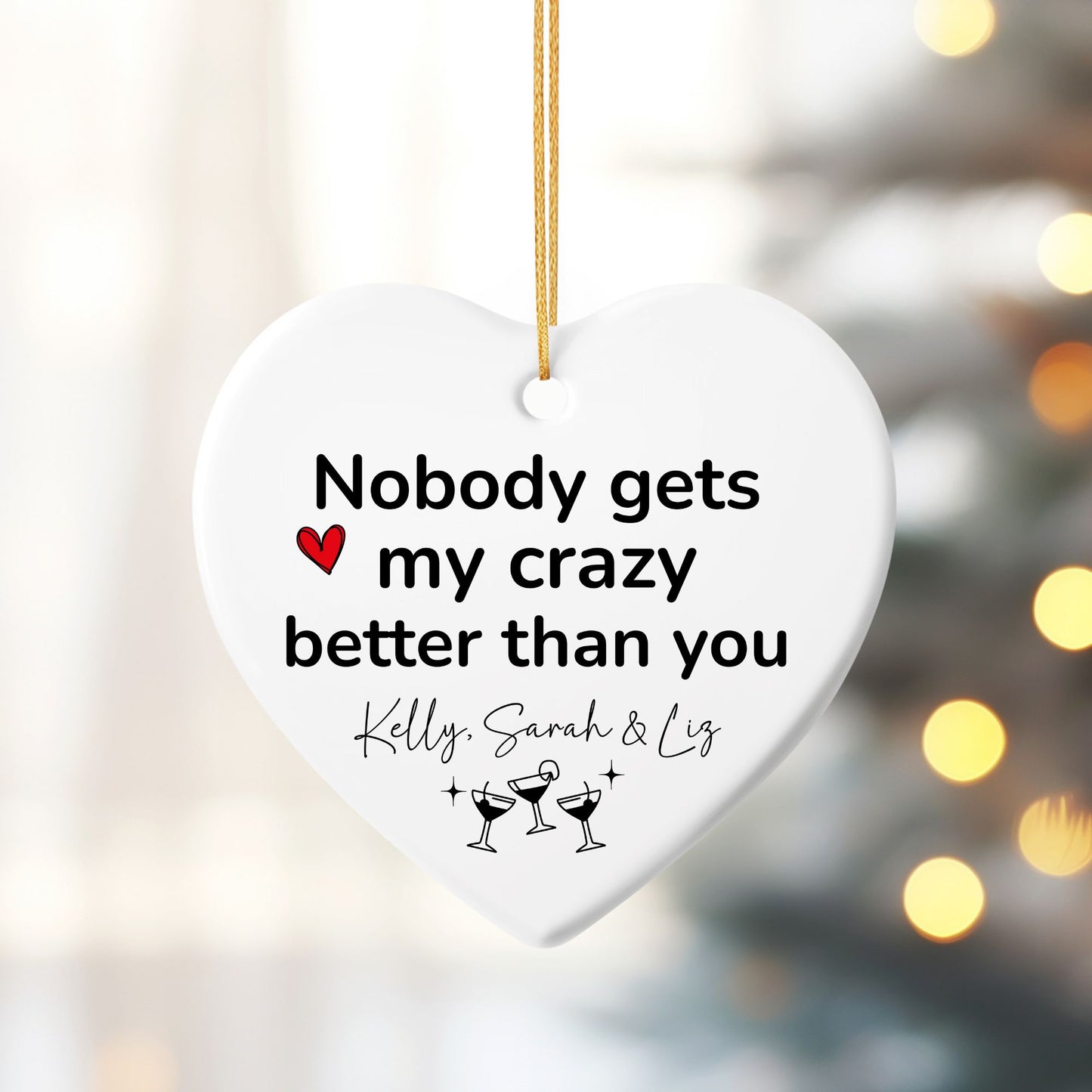 Craziest Together Bestie Ceramic Ornament