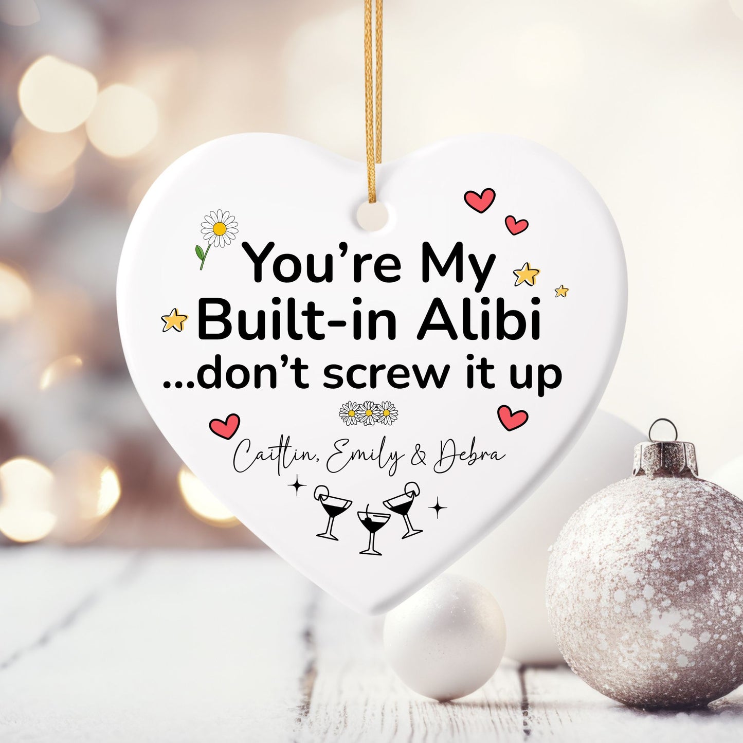 Build in Alibi Ceramic Friendship Ornament