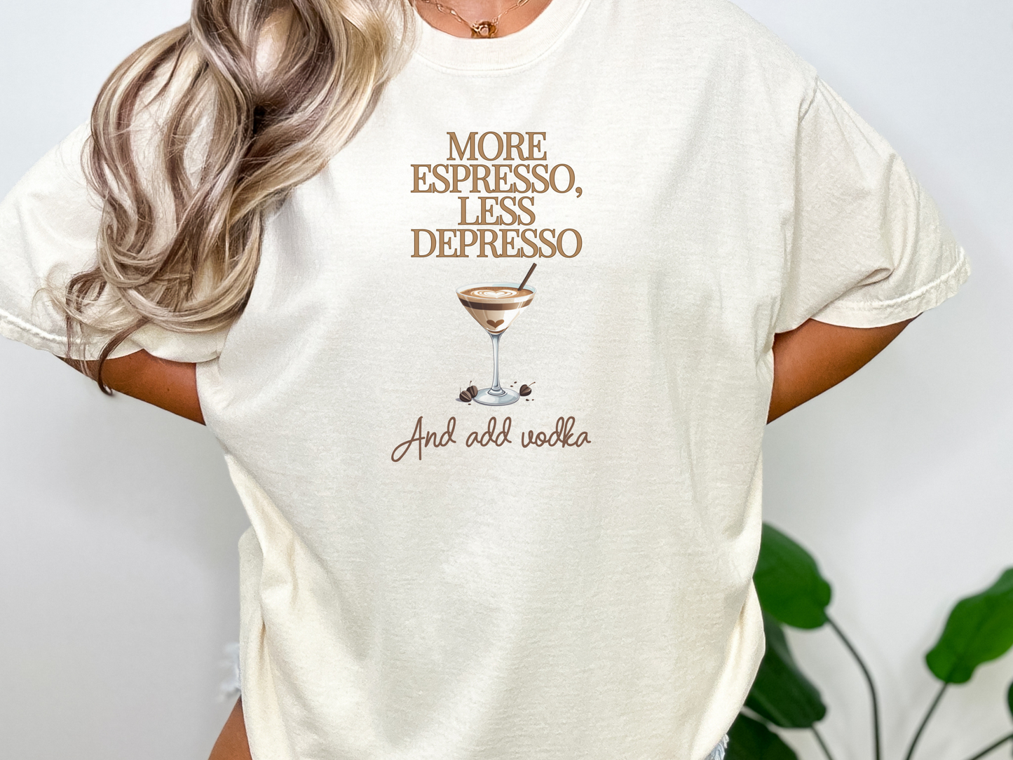 More Espresso Less Depresso Comfort Colors Crewneck Tshirt