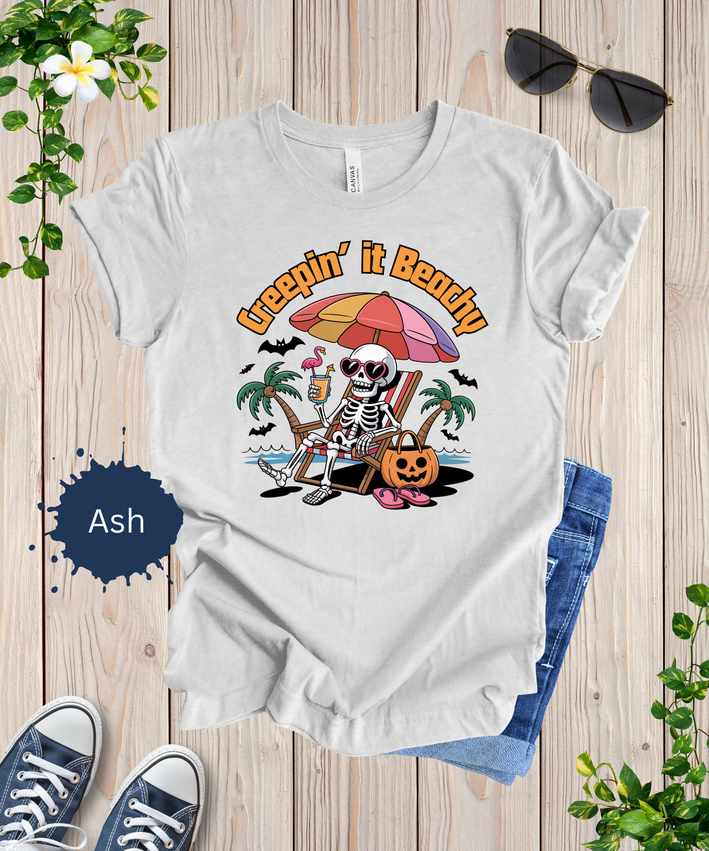 Beach Vibes Skeleton Shirt