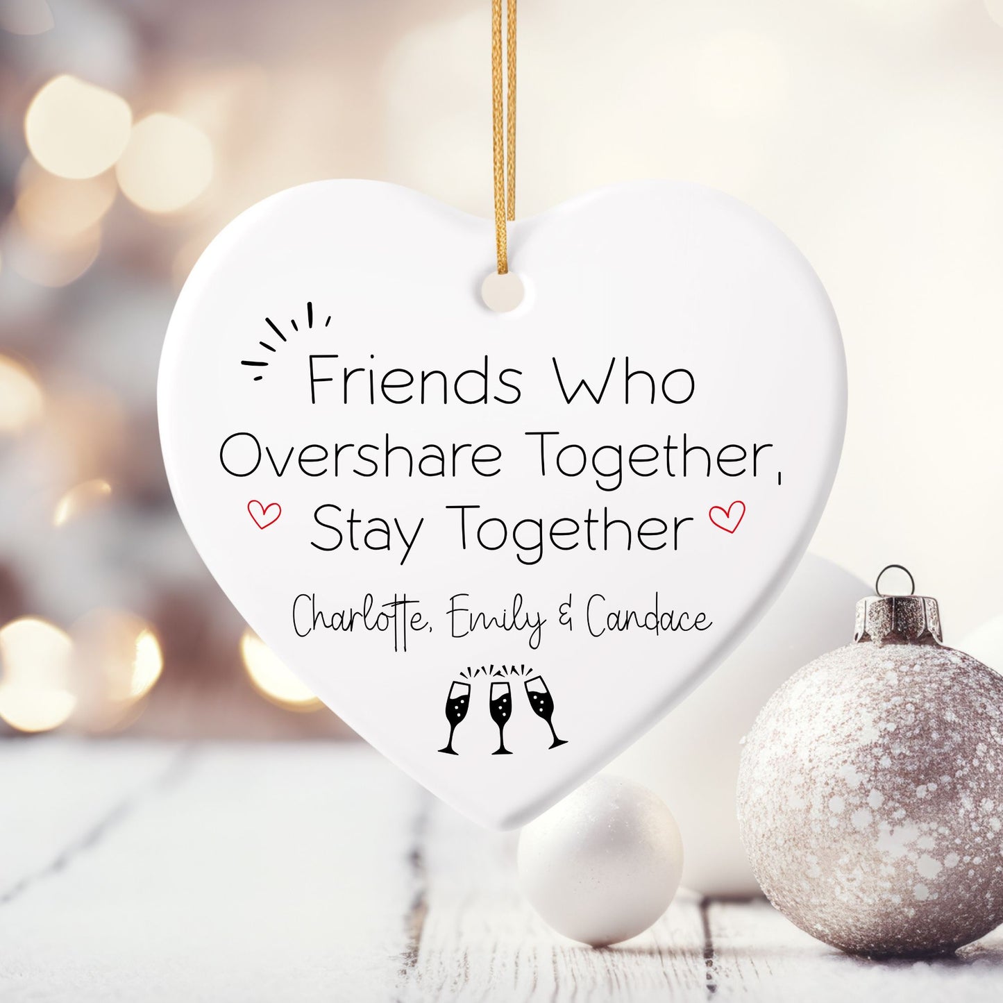 Friends who Overshare Ceramic Ornament