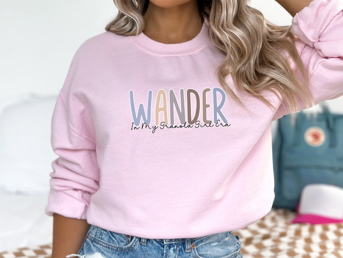 Wander, In My Granola Girl Era, Pullover Crewneck Sweatshirt