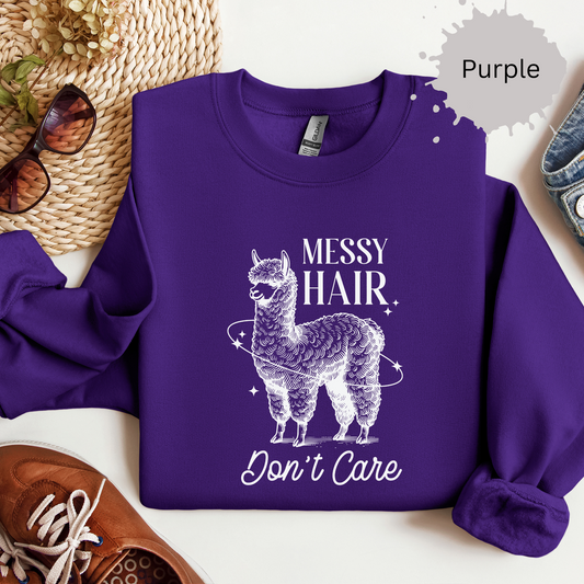 Messy Hair Dont Care Crewneck Sweatshirt