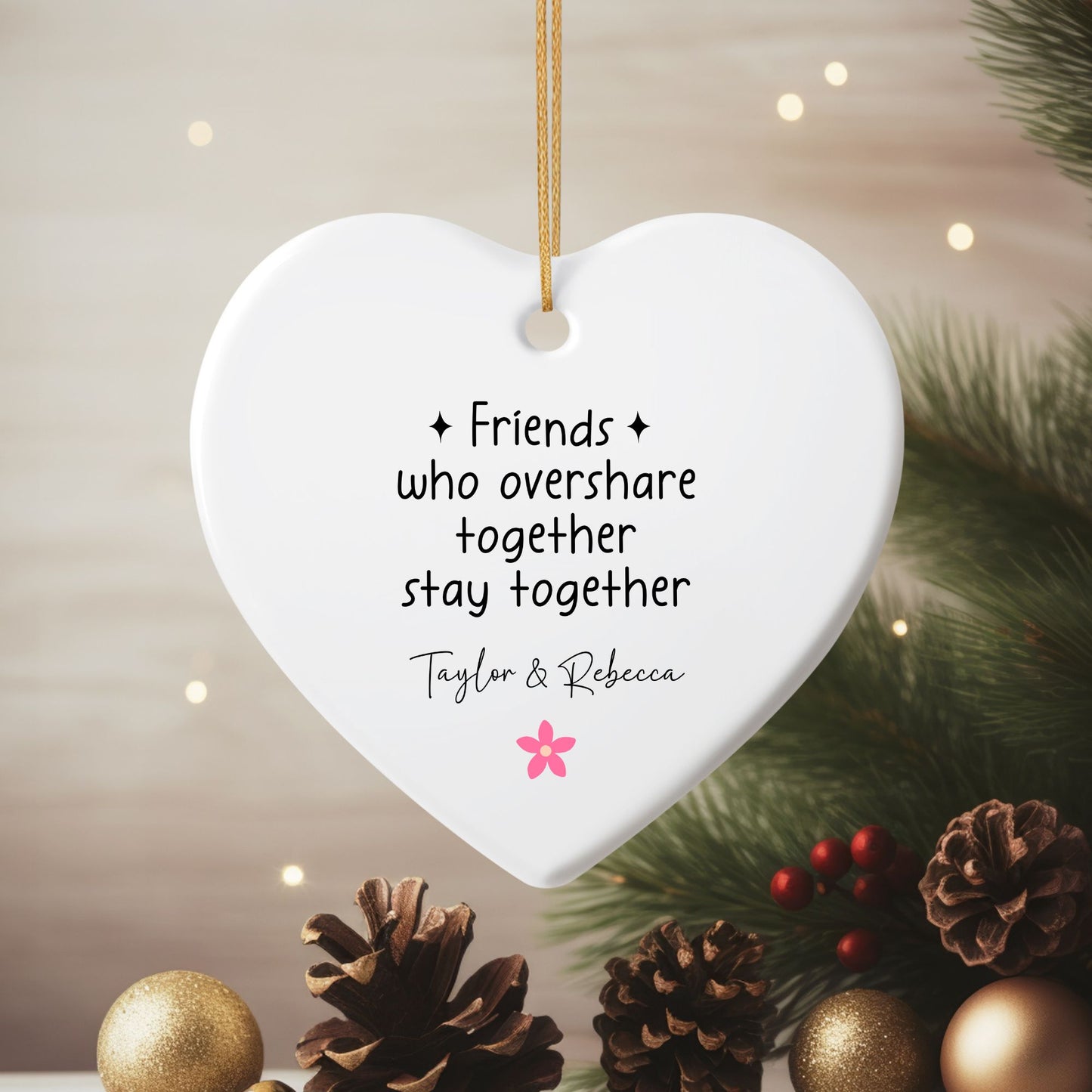 Oversharing Besties Ceramic Ornament